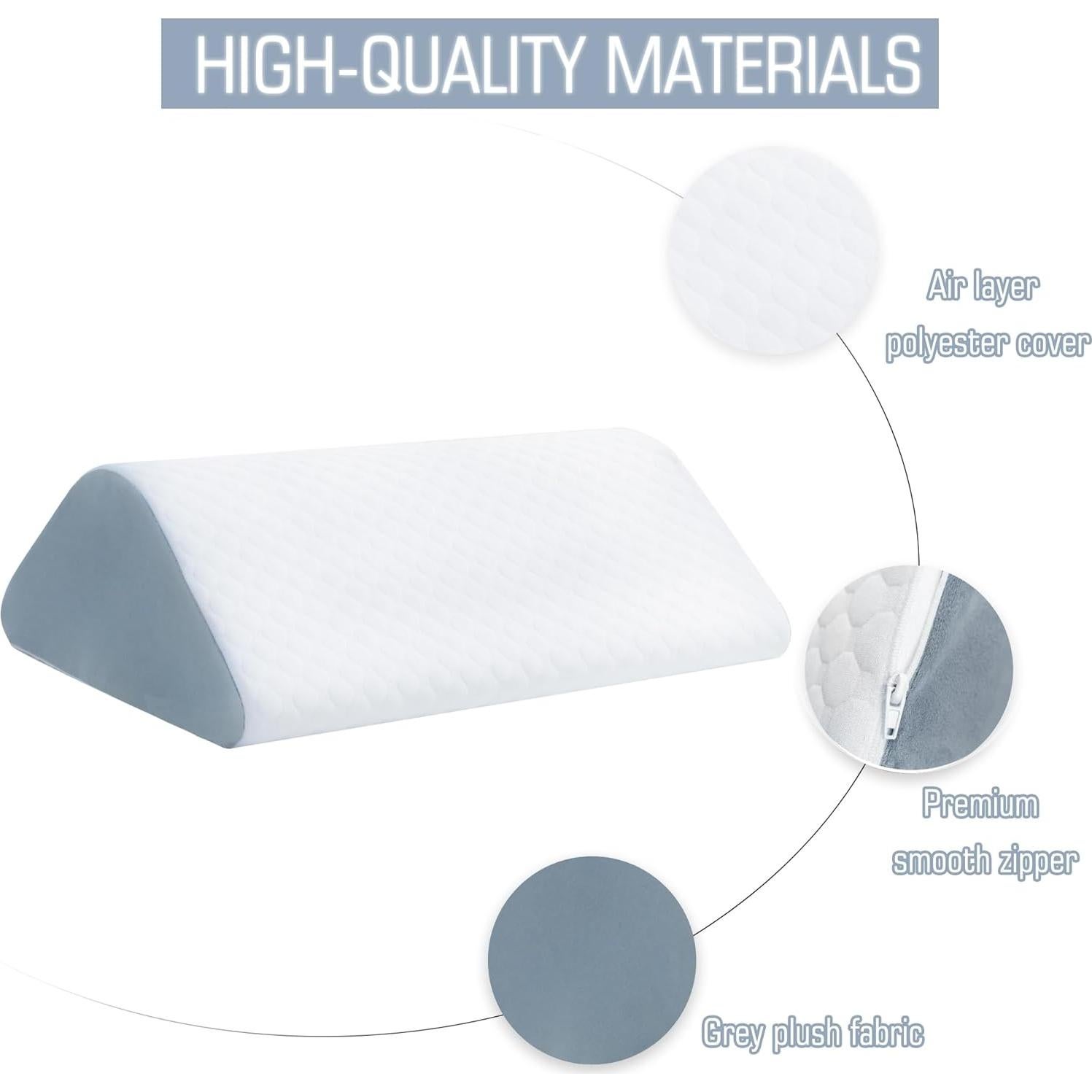 Knee Wedge Pillow Bed Wedge Pillow for Sleeping, Wedge Pillows for After Surgery Leg Pillow for Knee Pain Relief, Back Pain, Sciatica, Hip Support