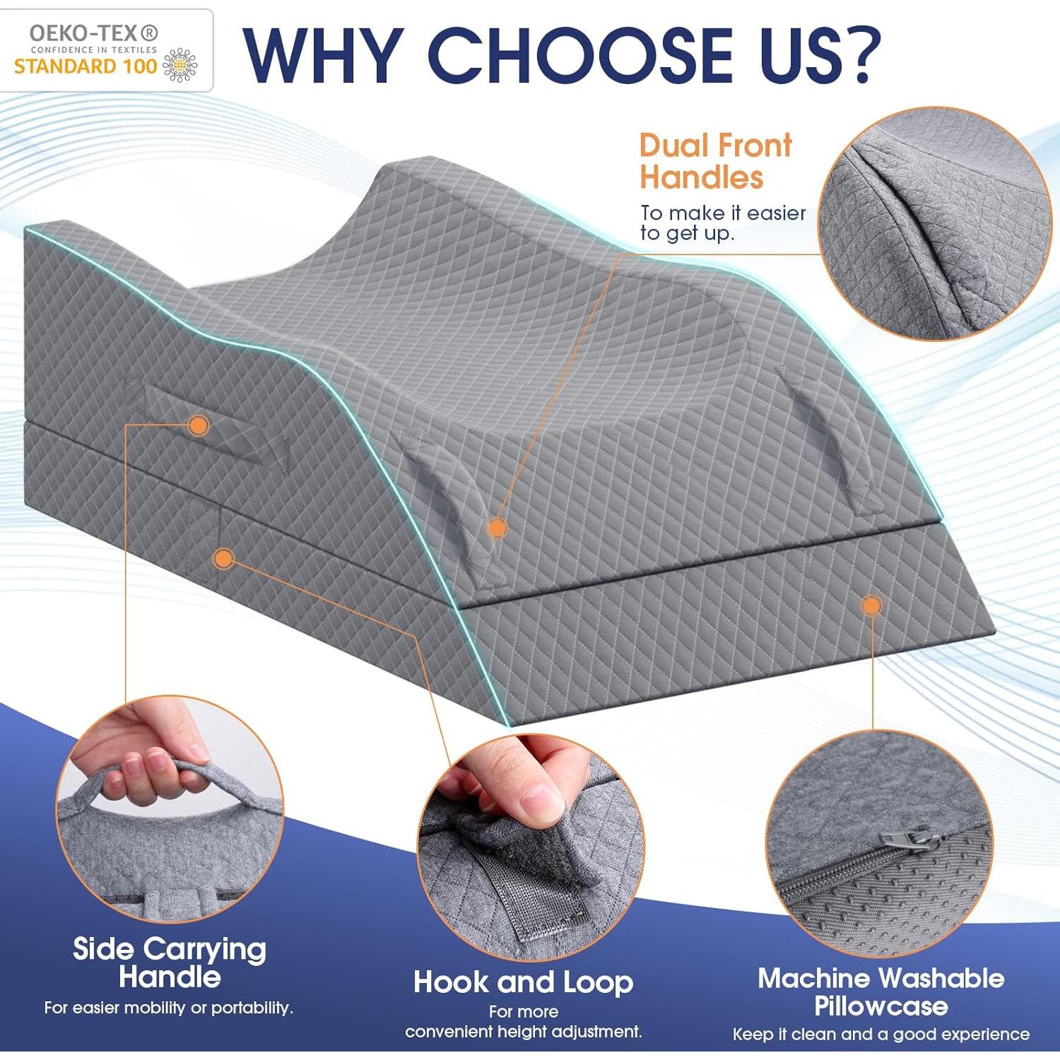 Almohada para Piernas CushZone Espuma Viscoelástica Ajustable