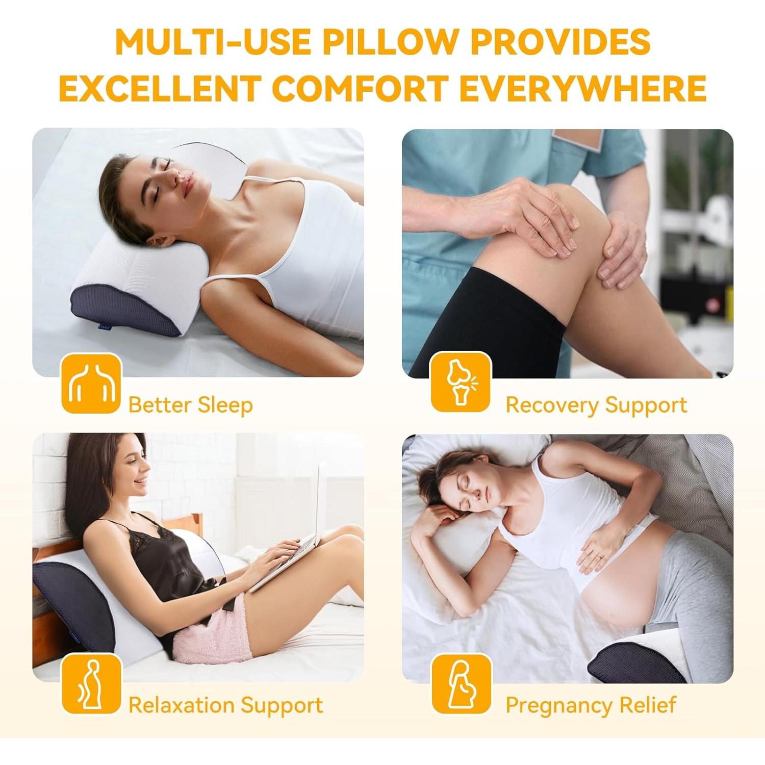 Almohada para Rodilla FcyLd Media Luna Espuma Memoria 61x36 cm