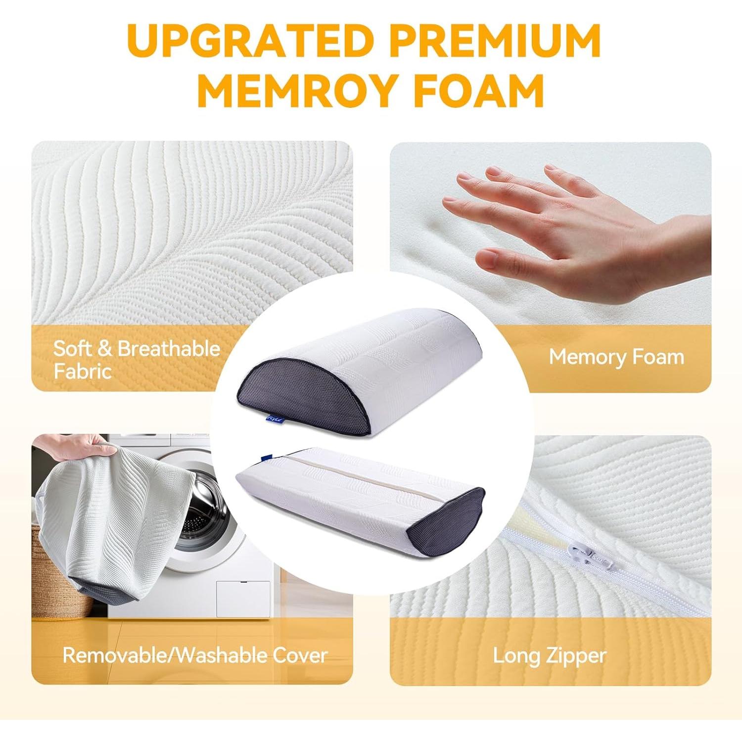 Almohada para Rodilla FcyLd Media Luna Espuma Memoria 61x36 cm