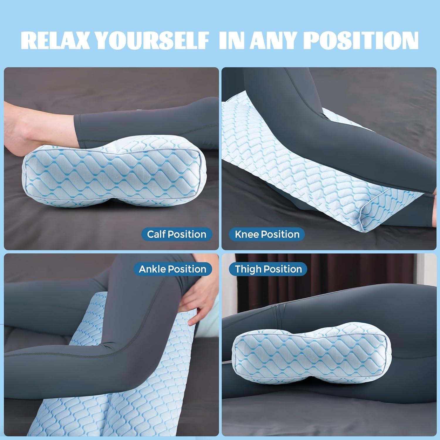 Almohada para Rodillas Bafode 66cm Soporte para Piernas Azul
