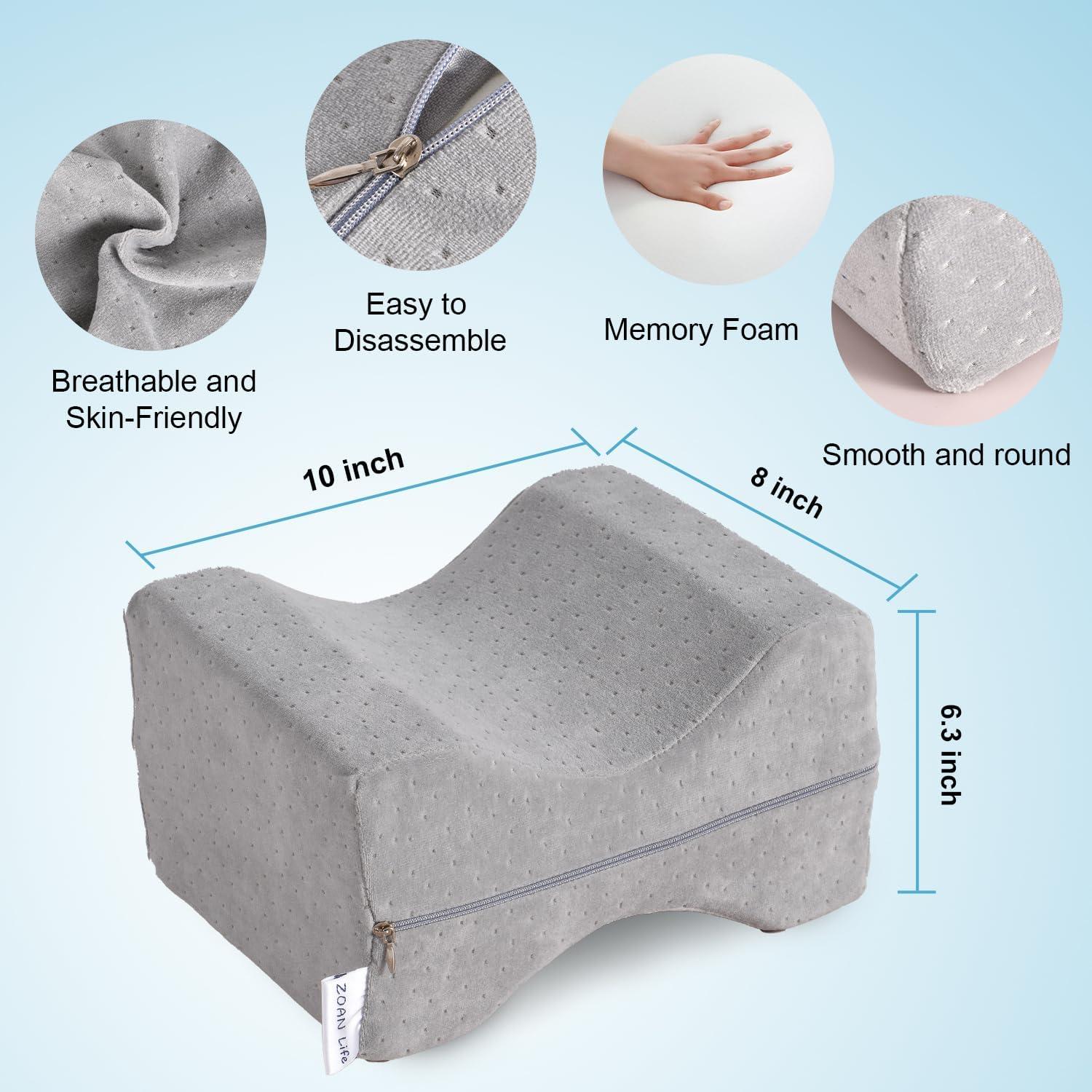 Almohada Viscoelástica ZOAN para Rodillas y Caderas Gris