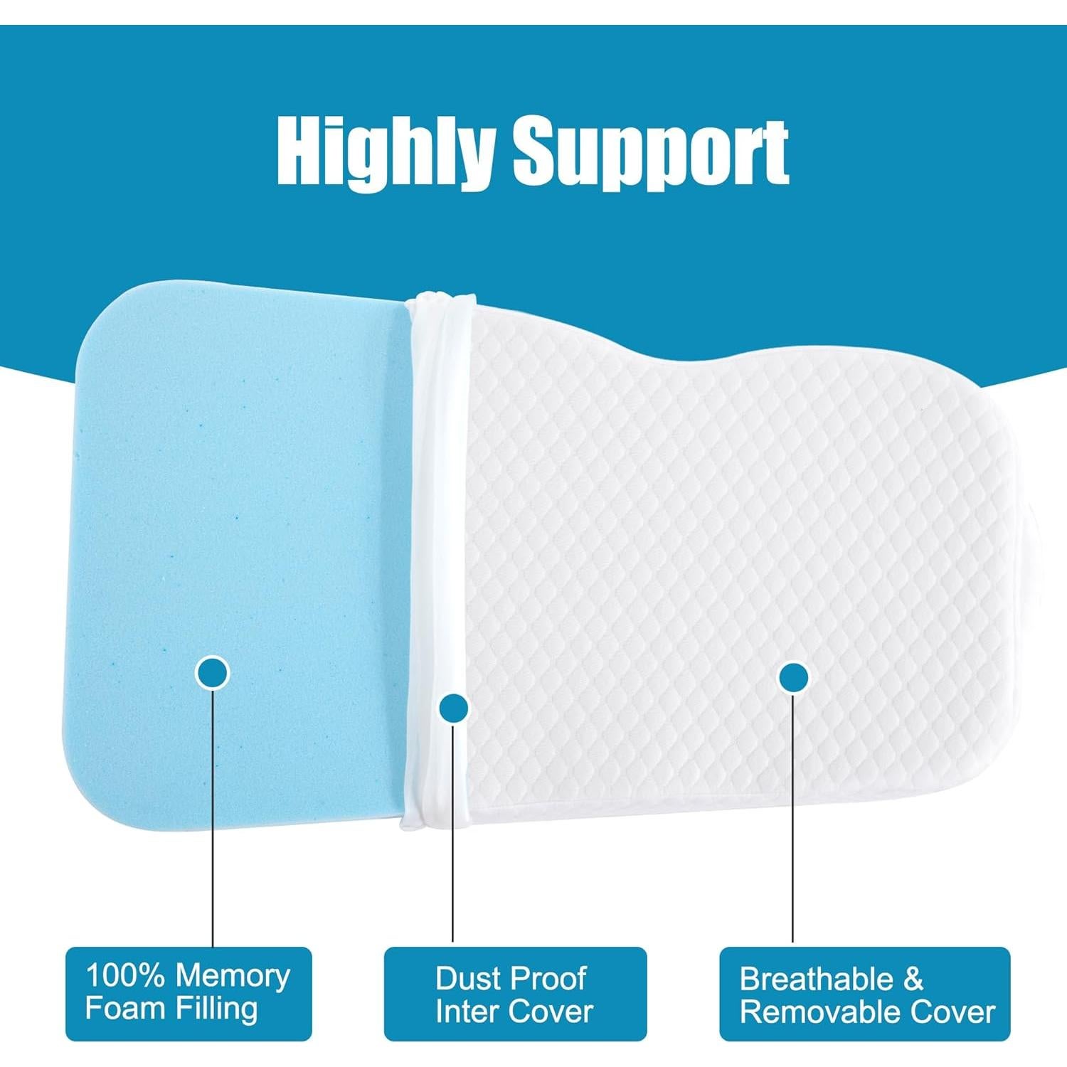 Almohada de Rodilla HOMBYS Espuma Viscoelástica 30x18 cm