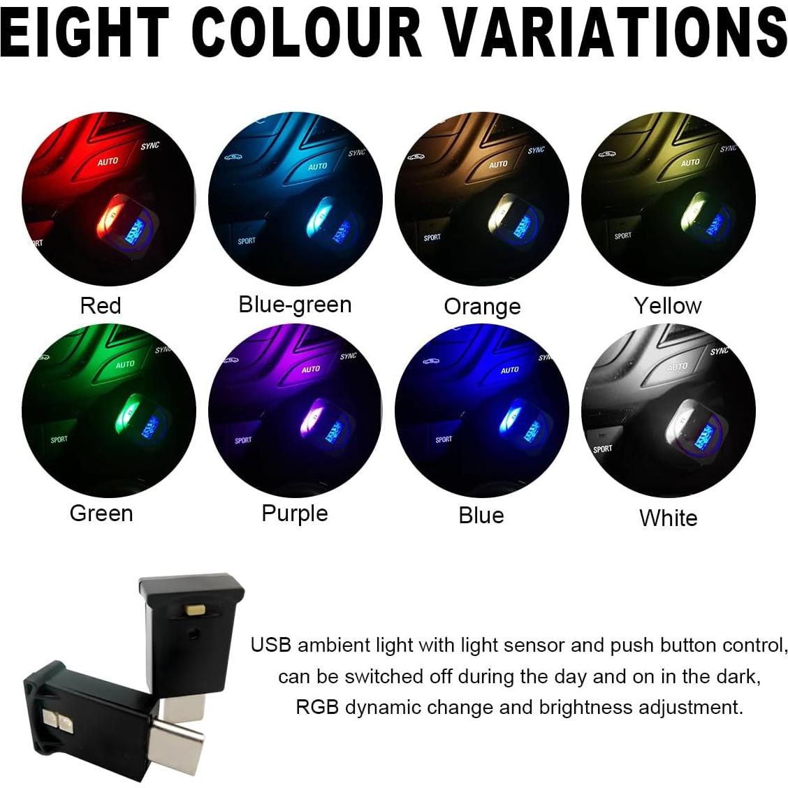 Luz Ambiental LED USB Tipo C Wevdn, Brillo Ajustable RGB