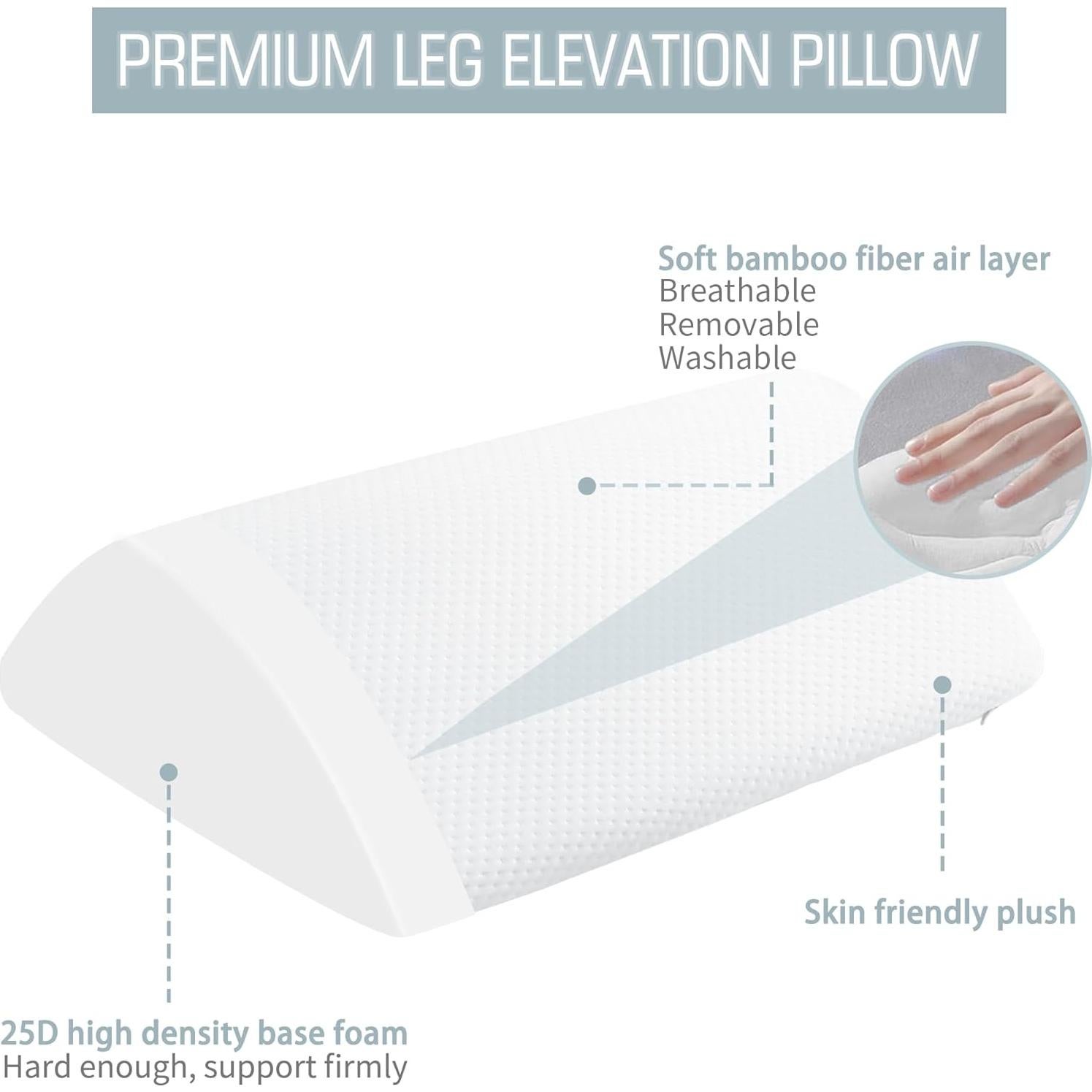 Cojín en cuña Ziiyllean 60x45x20 cm para rodilla y espalda