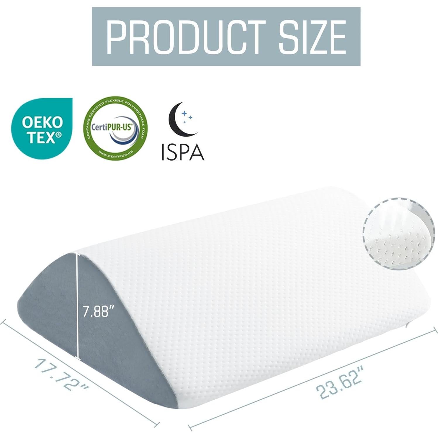 Cojín en cuña Ziiyllean 60x45x20 cm para rodilla y espalda