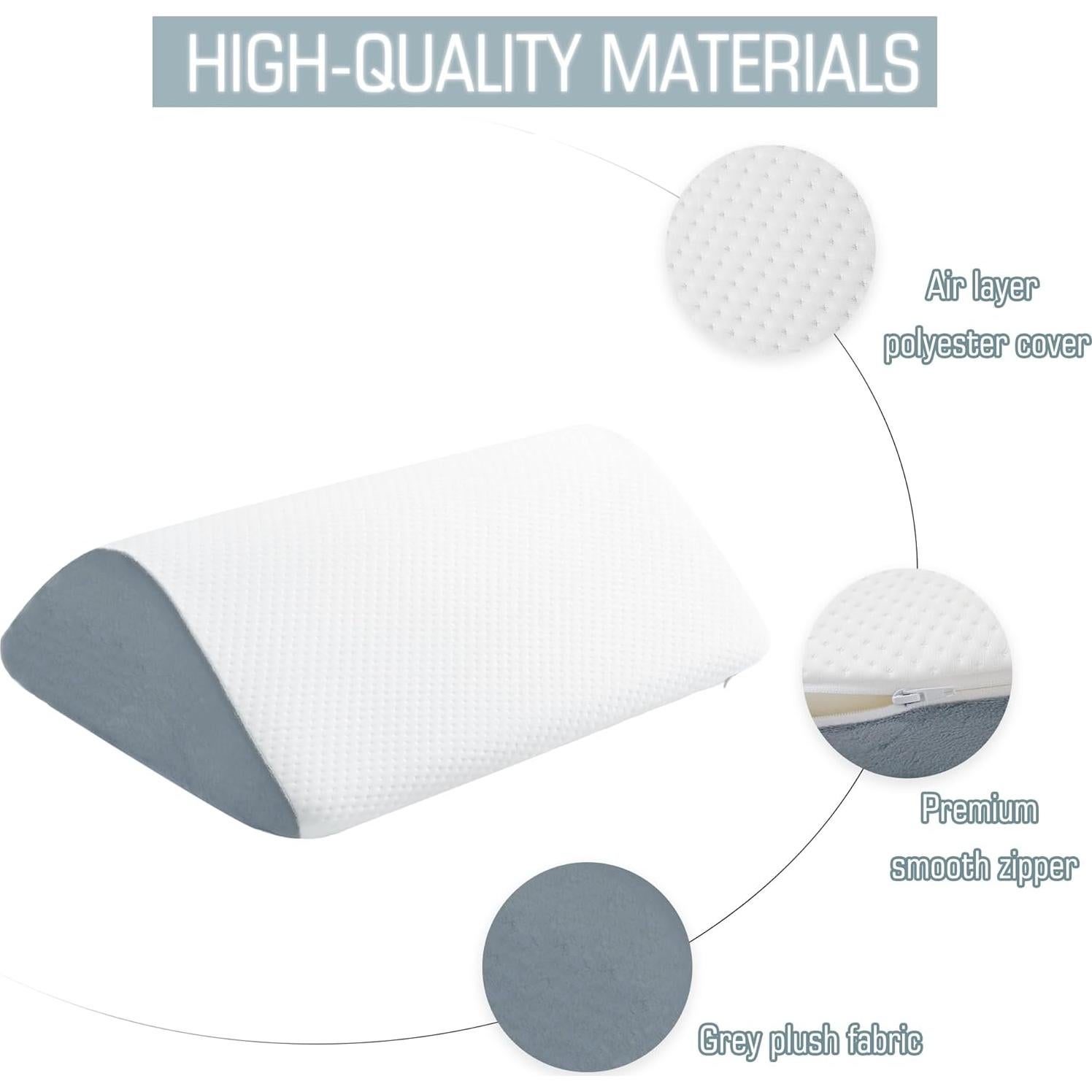 Cojín en cuña Ziiyllean 60x45x20 cm para rodilla y espalda