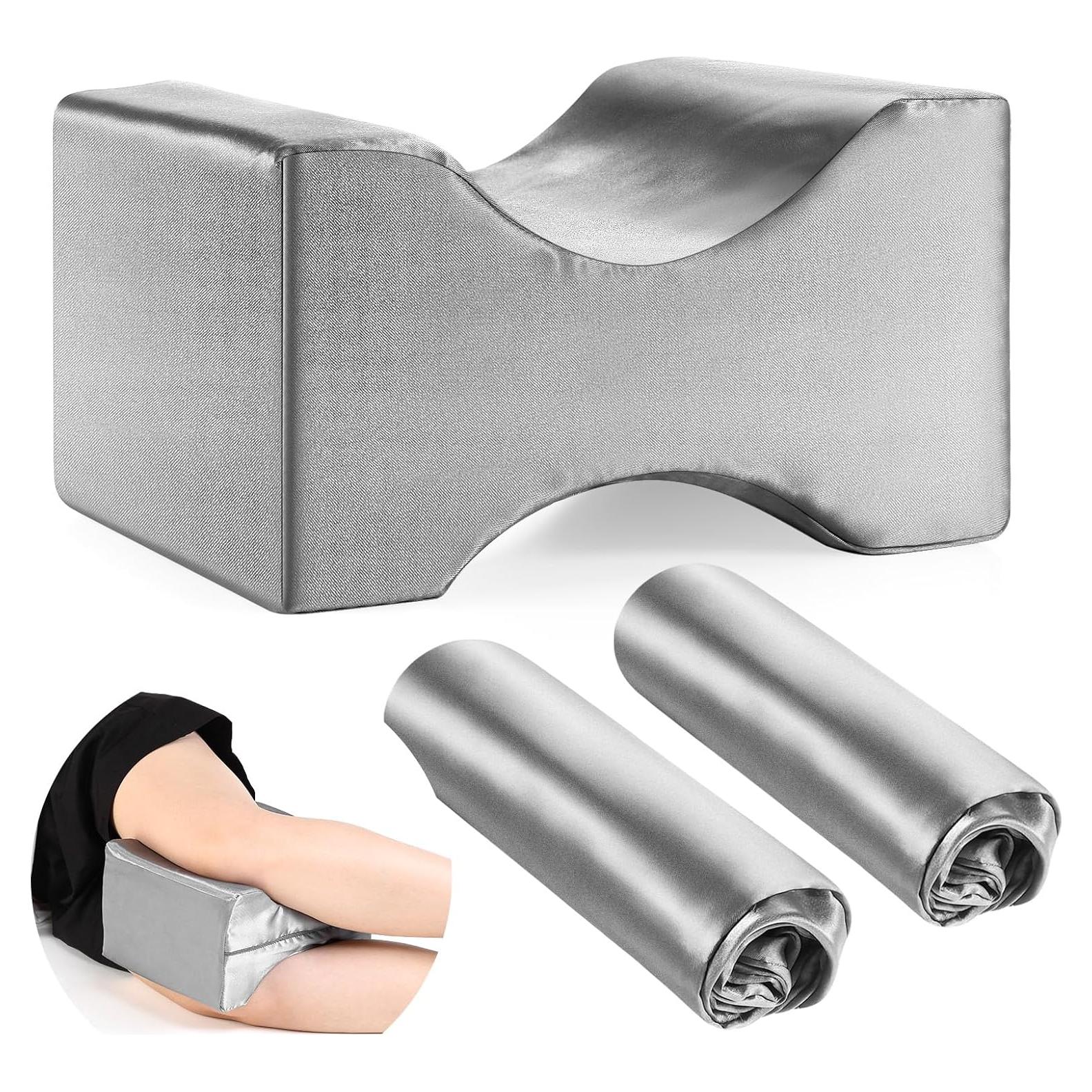 Funda de Almohada para Pierna HunnmingRe 2 Pcs Satén Gris