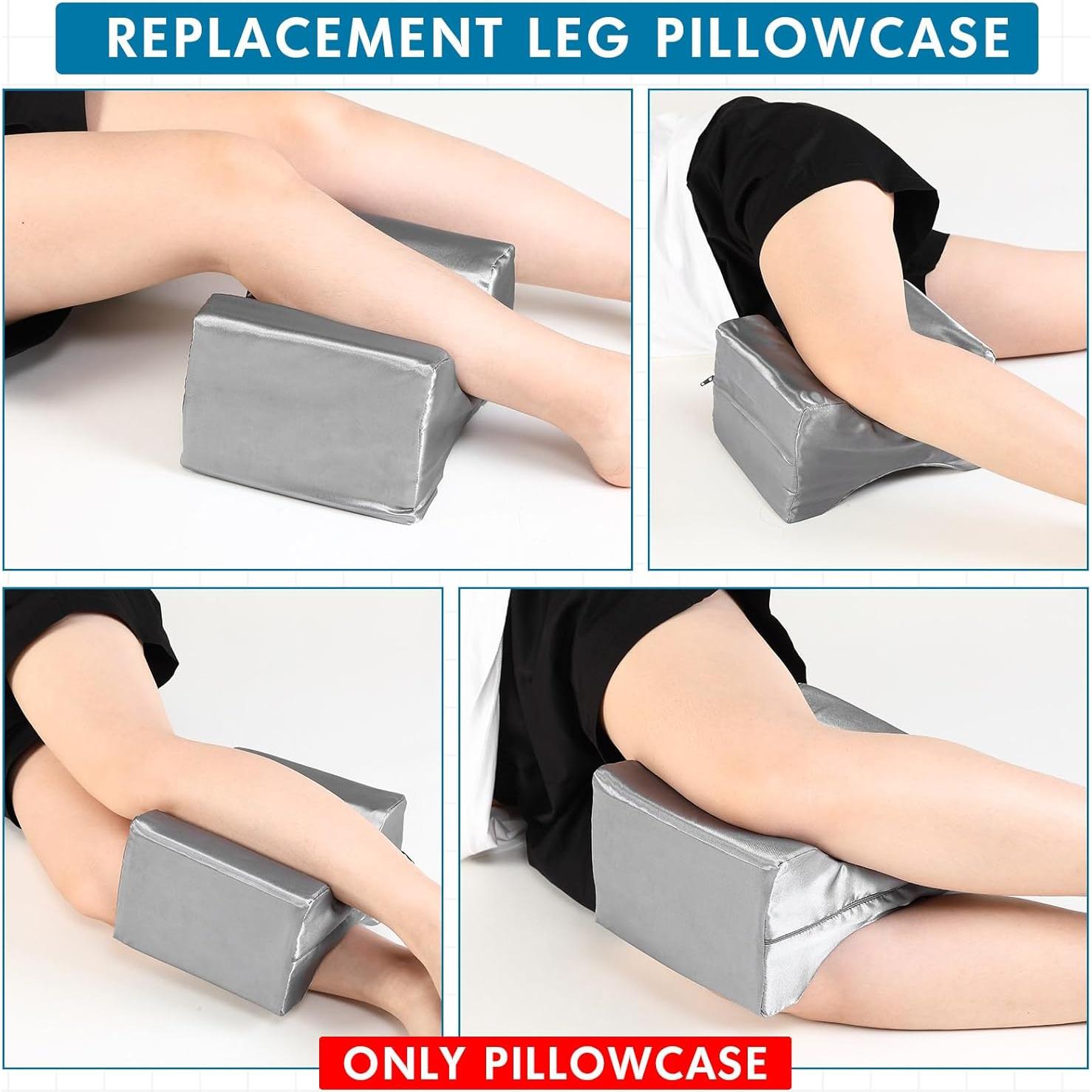 Funda de Almohada para Pierna HunnmingRe 2 Pcs Satén Gris