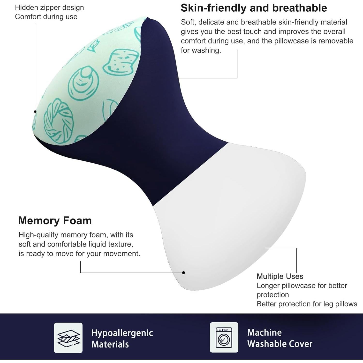 Almohada Ergonómica para Rodillas Rytopt - Espuma Memoria