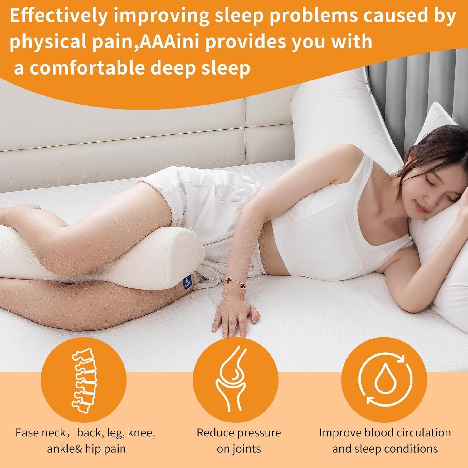 Almohada de rodilla viscoelástica AAAini blanca 47x20 cm