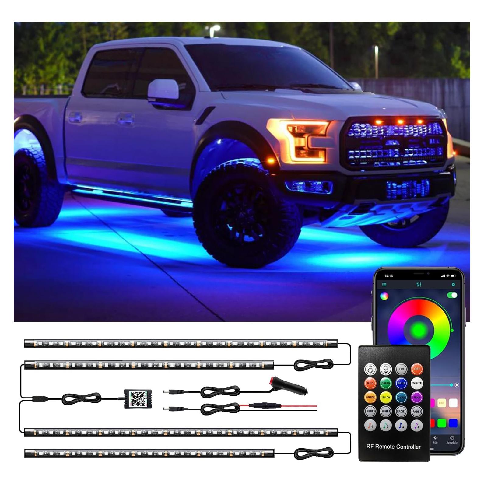 Kit de Iluminación LED Underglow Yielinth YLCUL001, 16 Colores RGB