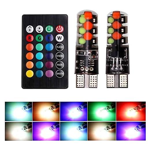 Bombilla LED T10 RGB OtpOutopa 2PCS 16 colores control remoto