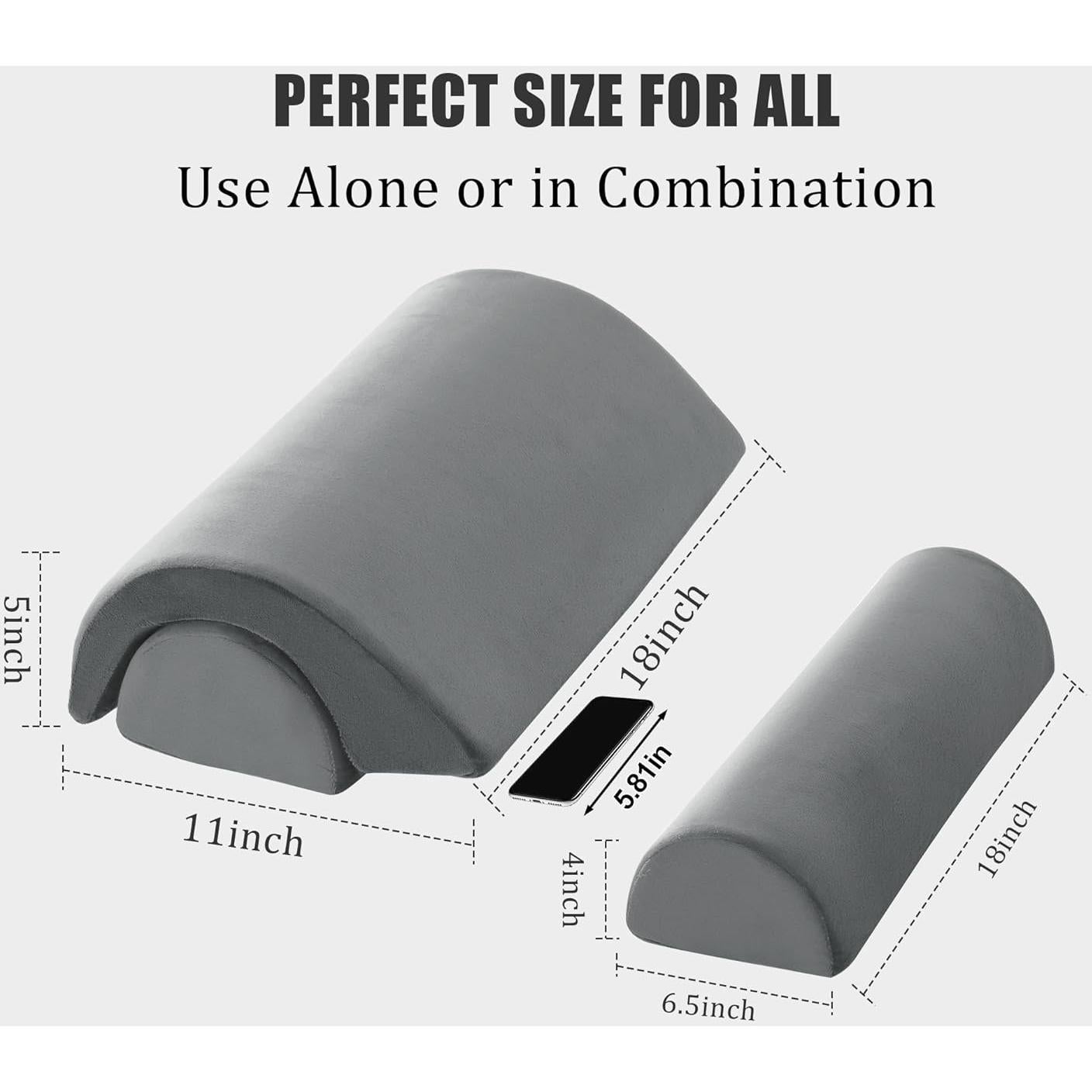 Almohada Semicircular ROYALAY para Piernas y Espalda - Gris