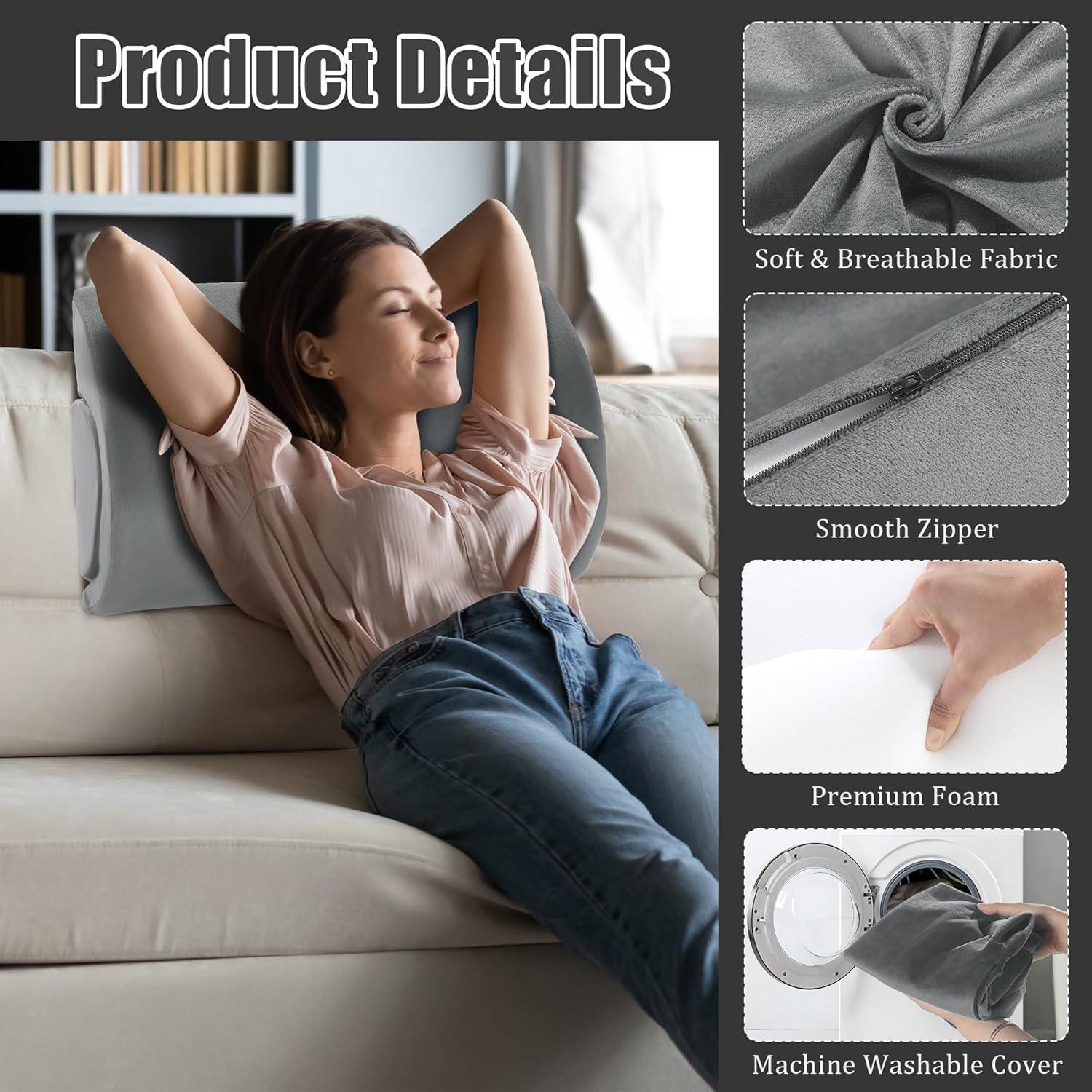 Almohada Semicircular ROYALAY para Piernas y Espalda - Gris