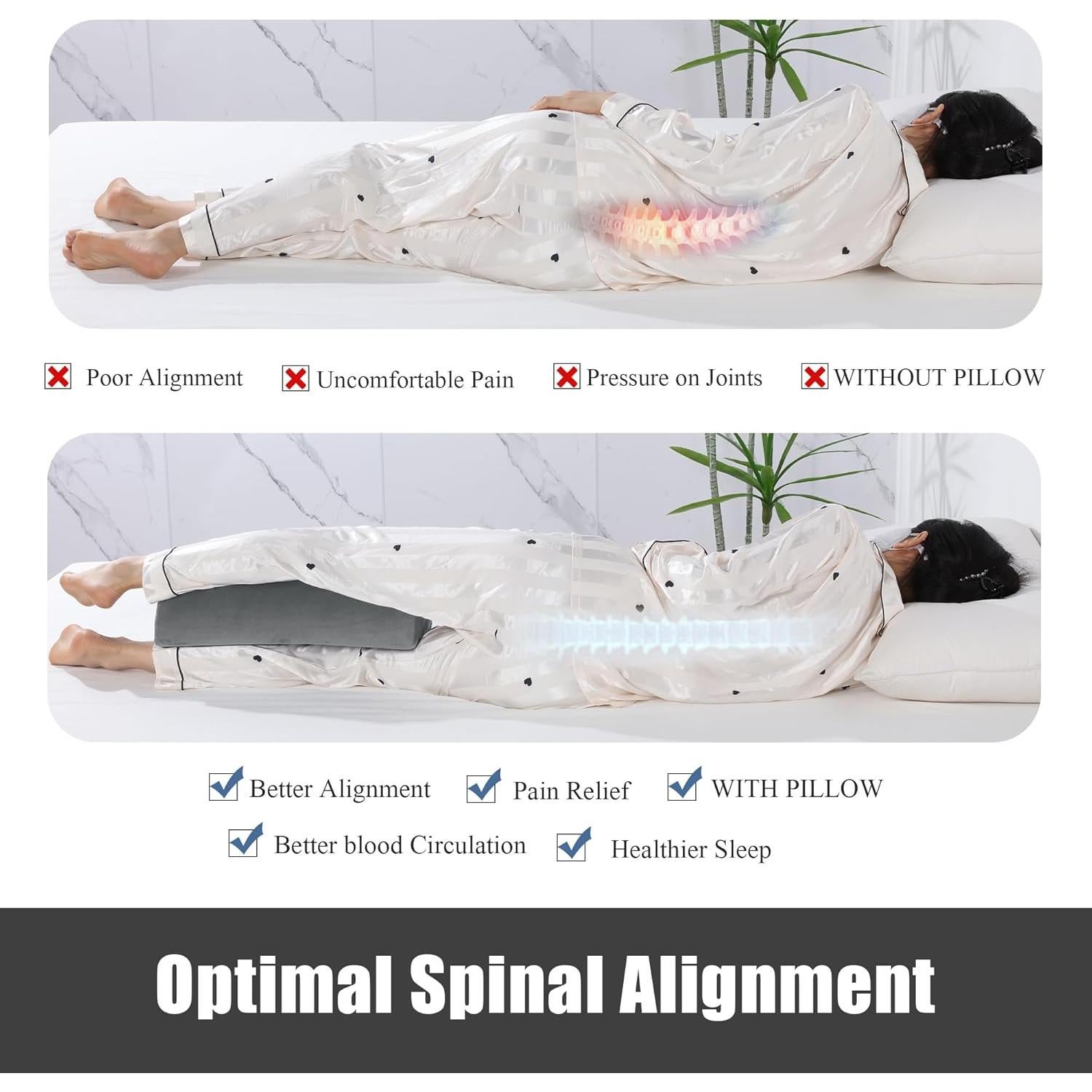 Almohada Semicircular ROYALAY para Piernas y Espalda - Gris