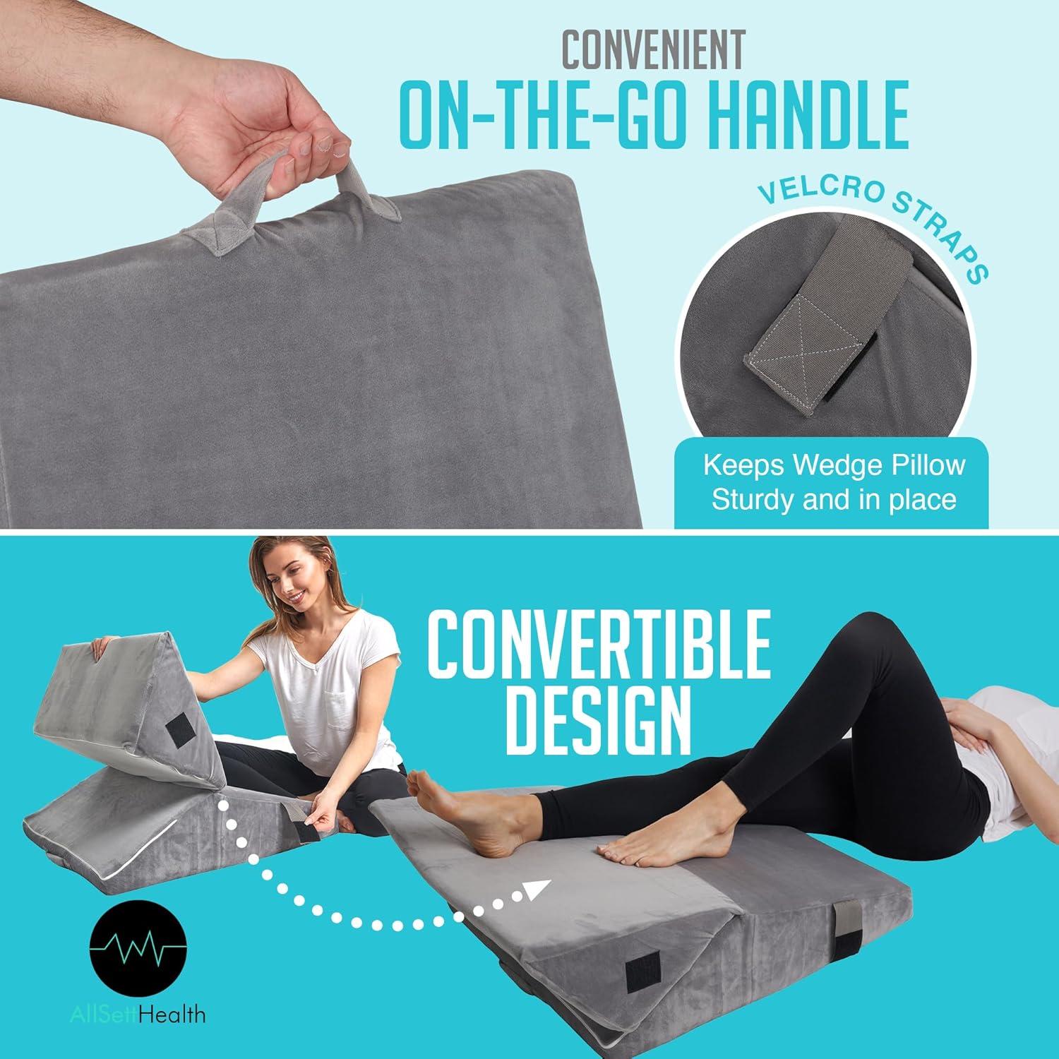 Cojín en Cuña Ajustable AllSett Health para Dormir y Reflujo