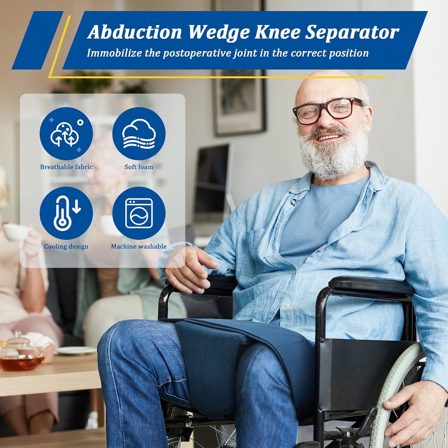 Wedge Knee Separator, Wheelchair Knee Position Pillow for Recovery from Hip Abduction Surgery