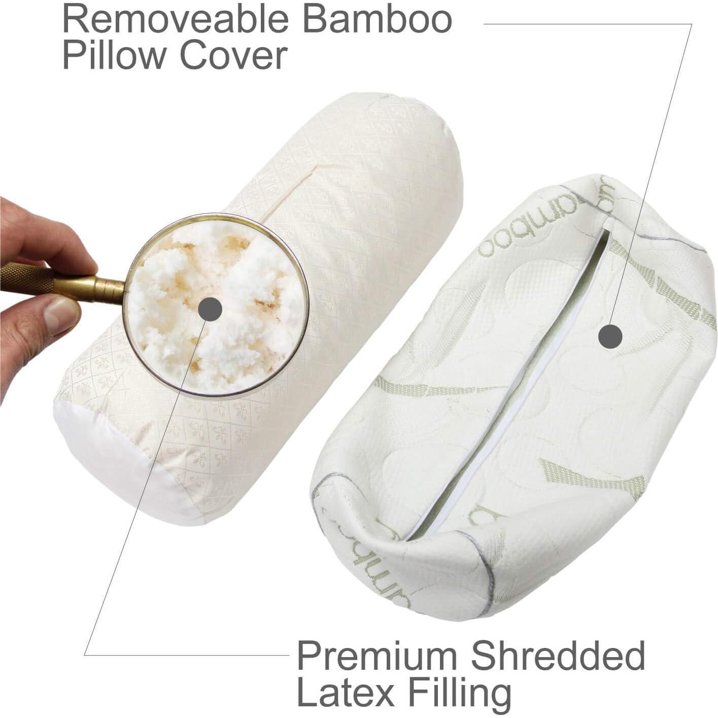 Almohada Cilíndrica Kingnex 20x8 cm para Alivio Espalda