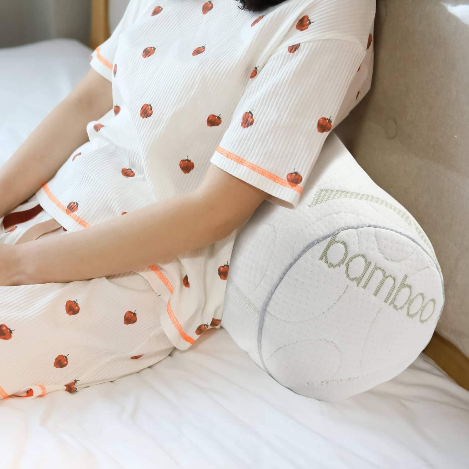 Almohada Cilíndrica Kingnex 20x8 cm para Alivio Espalda