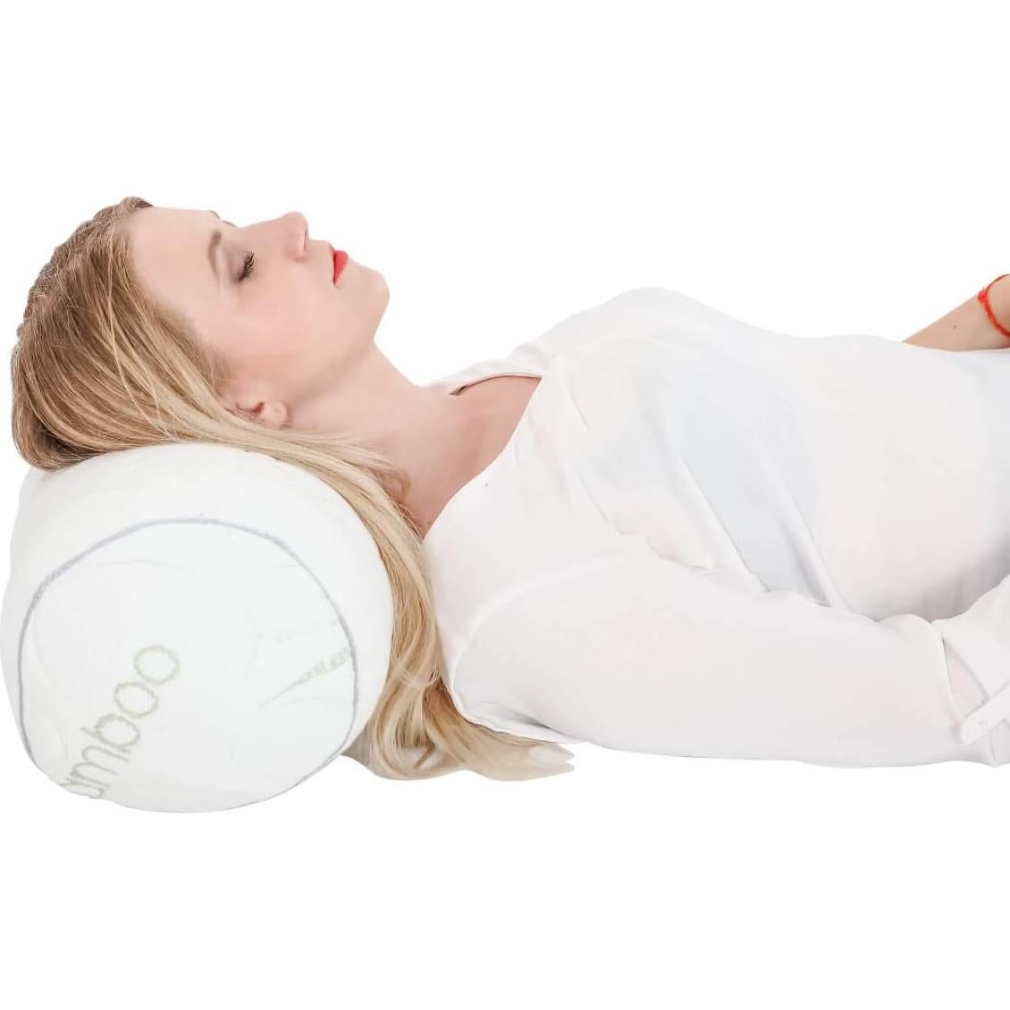 Almohada Cilíndrica Kingnex 20x8 cm para Alivio Espalda