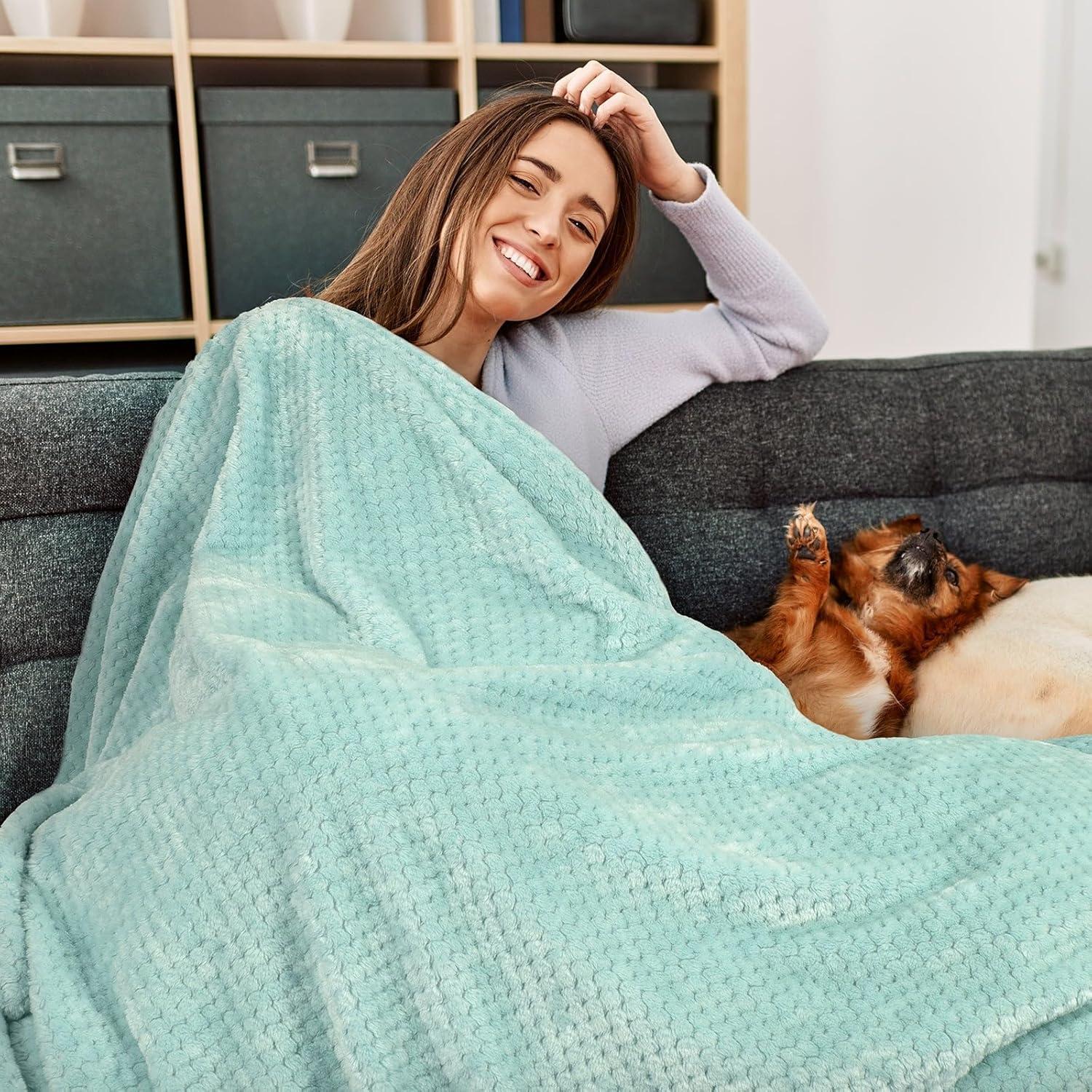 Juego de Almohada y Manta de Viaje Urnexttour Azul Verde