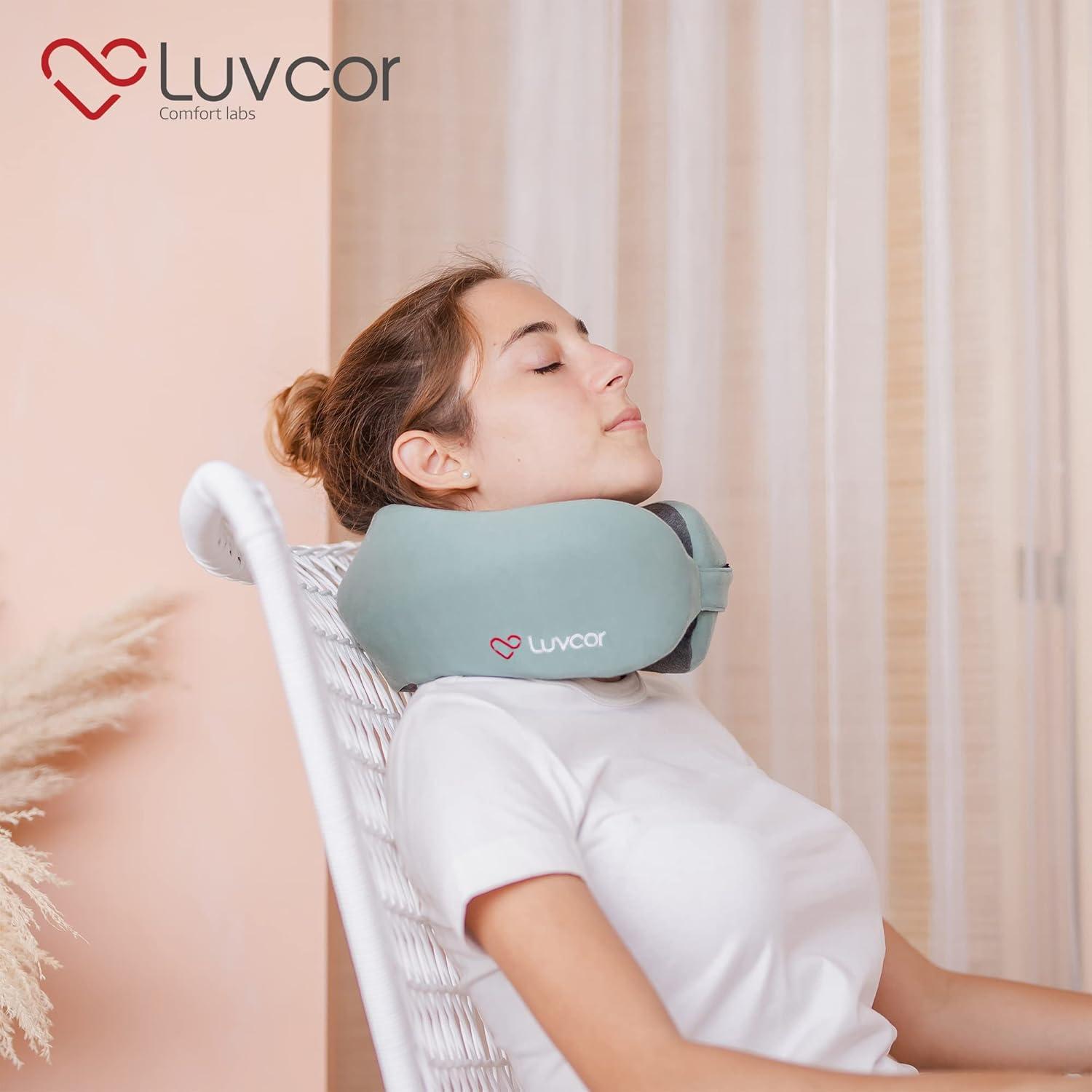 Almohada de Viaje Luvcor Espuma de Memoria Verde 1 Unidad
