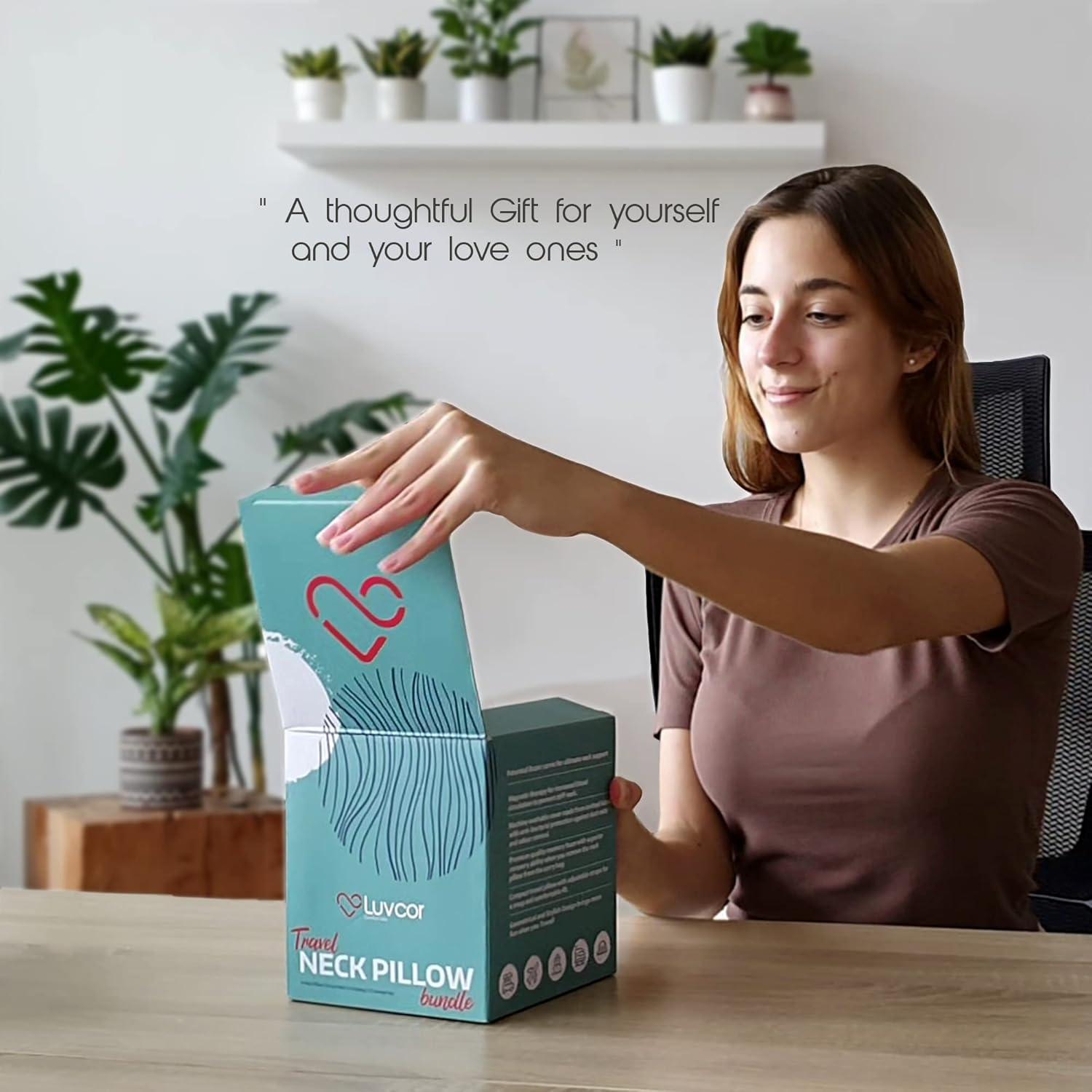 Almohada de Viaje Luvcor Espuma de Memoria Verde 1 Unidad