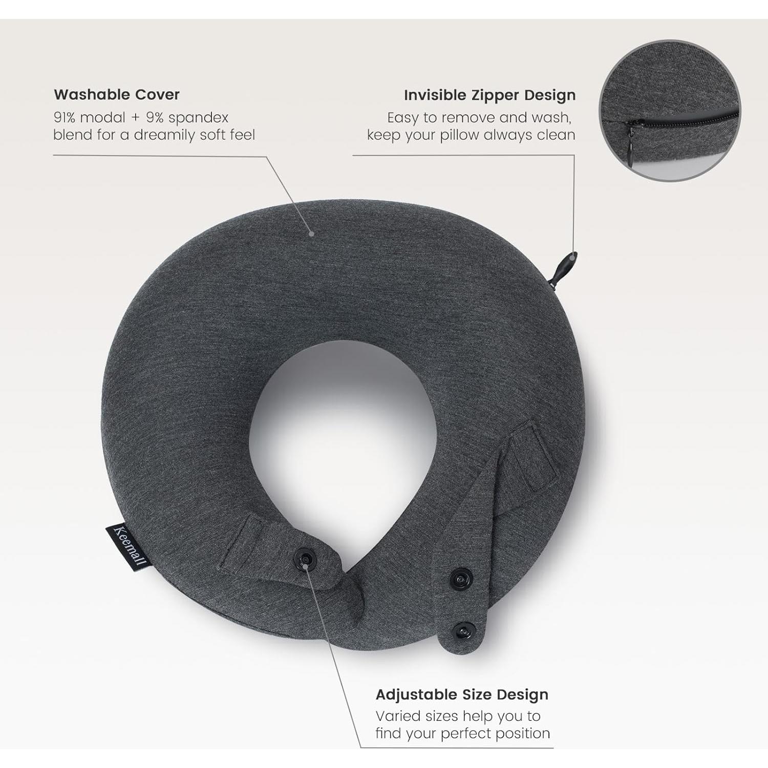 Almohada de Viaje Inflable Keemall con Soporte Cuello 30x29cm