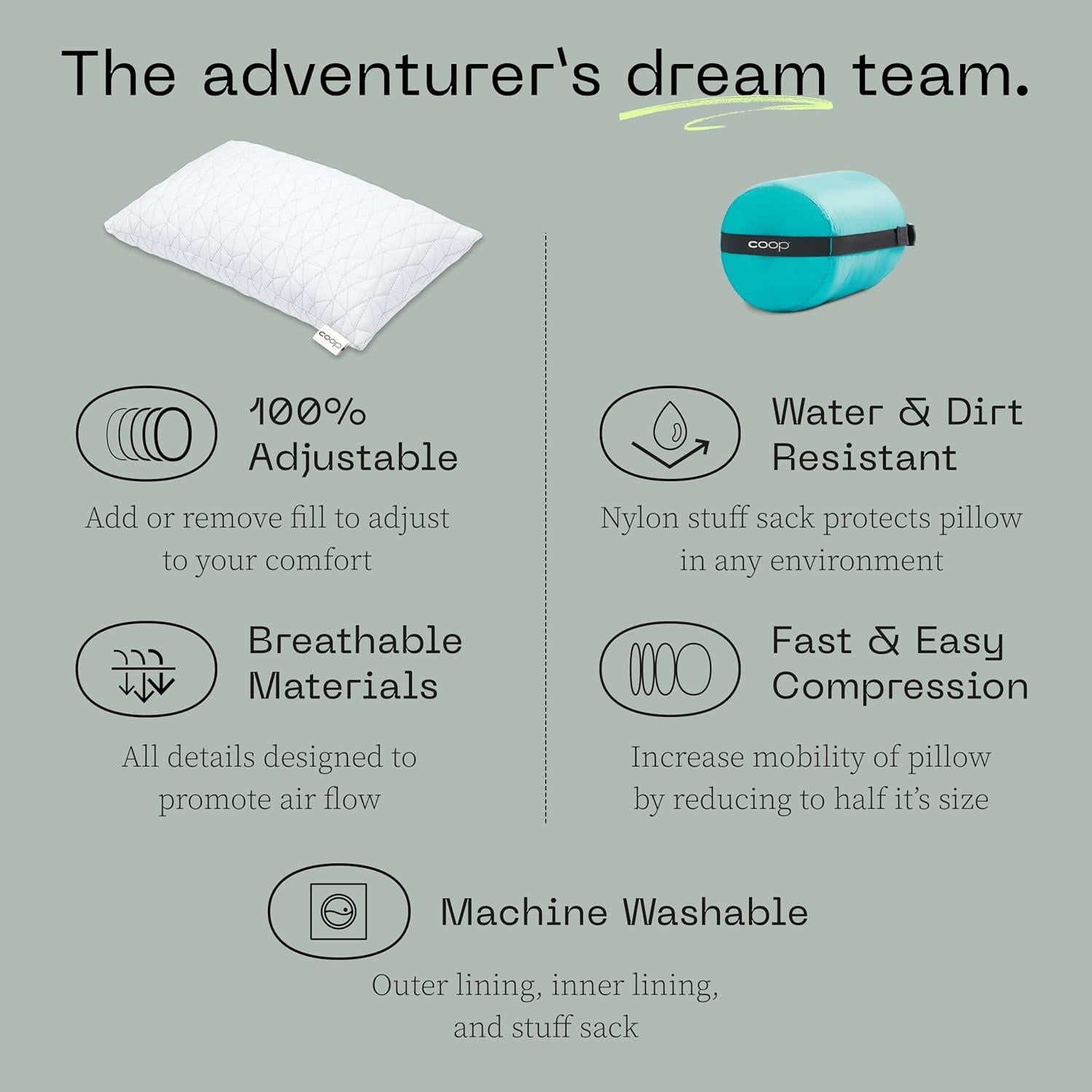 Almohada de Viaje Coop Home Goods Ajustable 48x36 cm