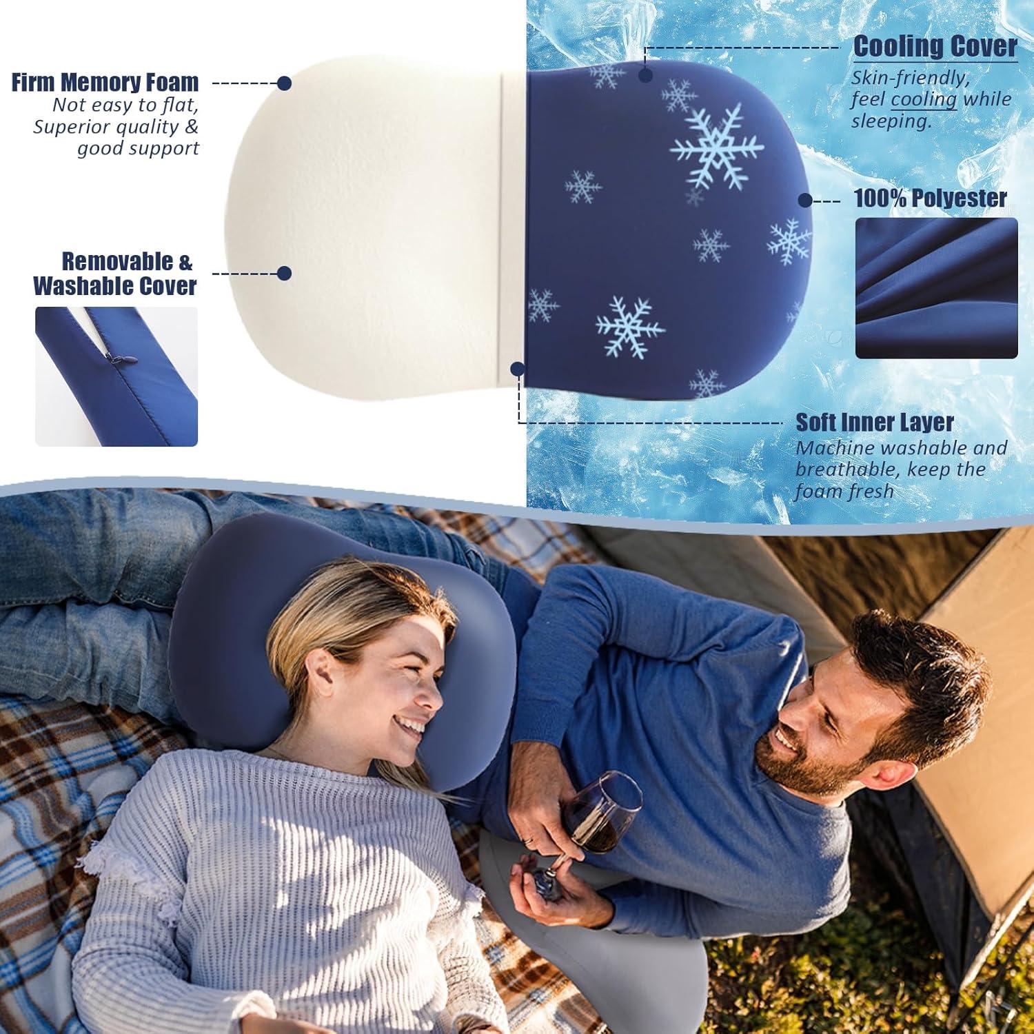 Almohada de Camping Suhedy Viscoelástica Refrigerante 46x27cm