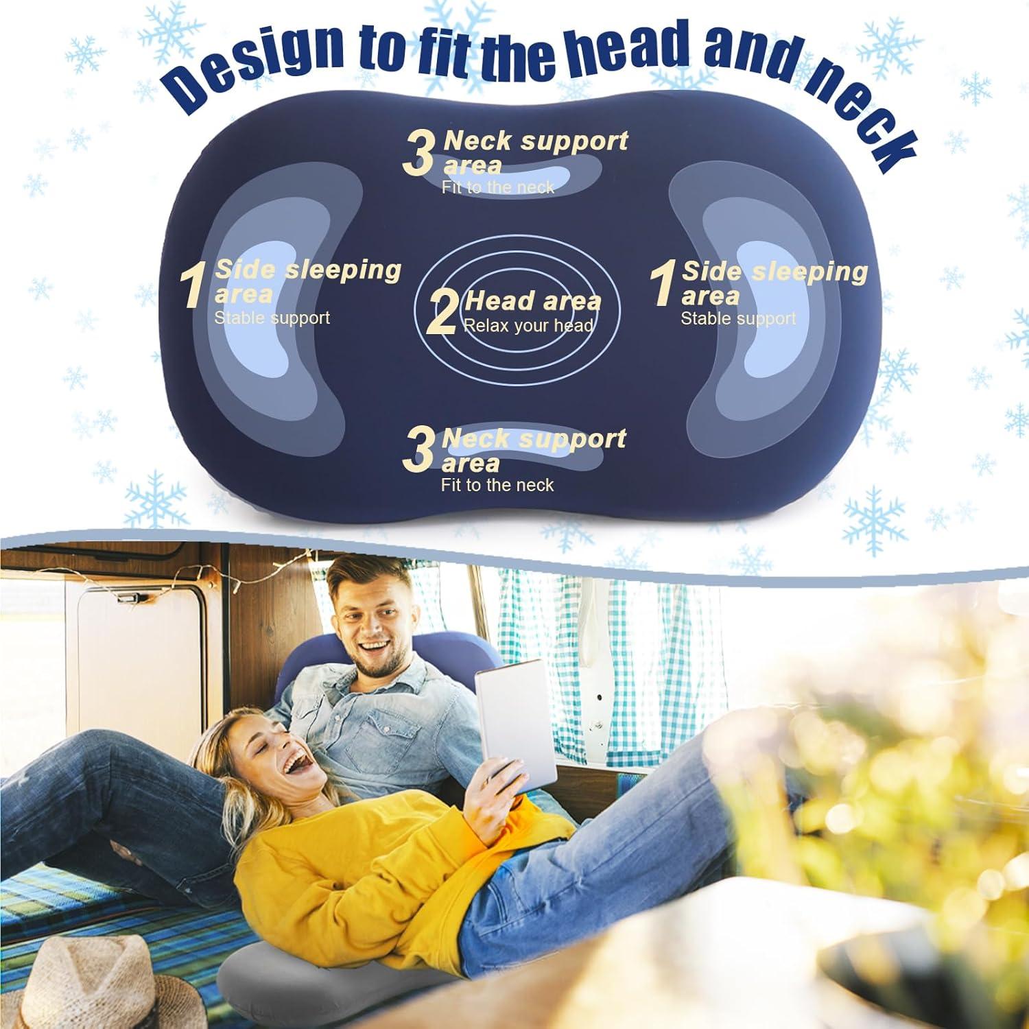 Almohada de Camping Suhedy Viscoelástica Refrigerante 46x27cm