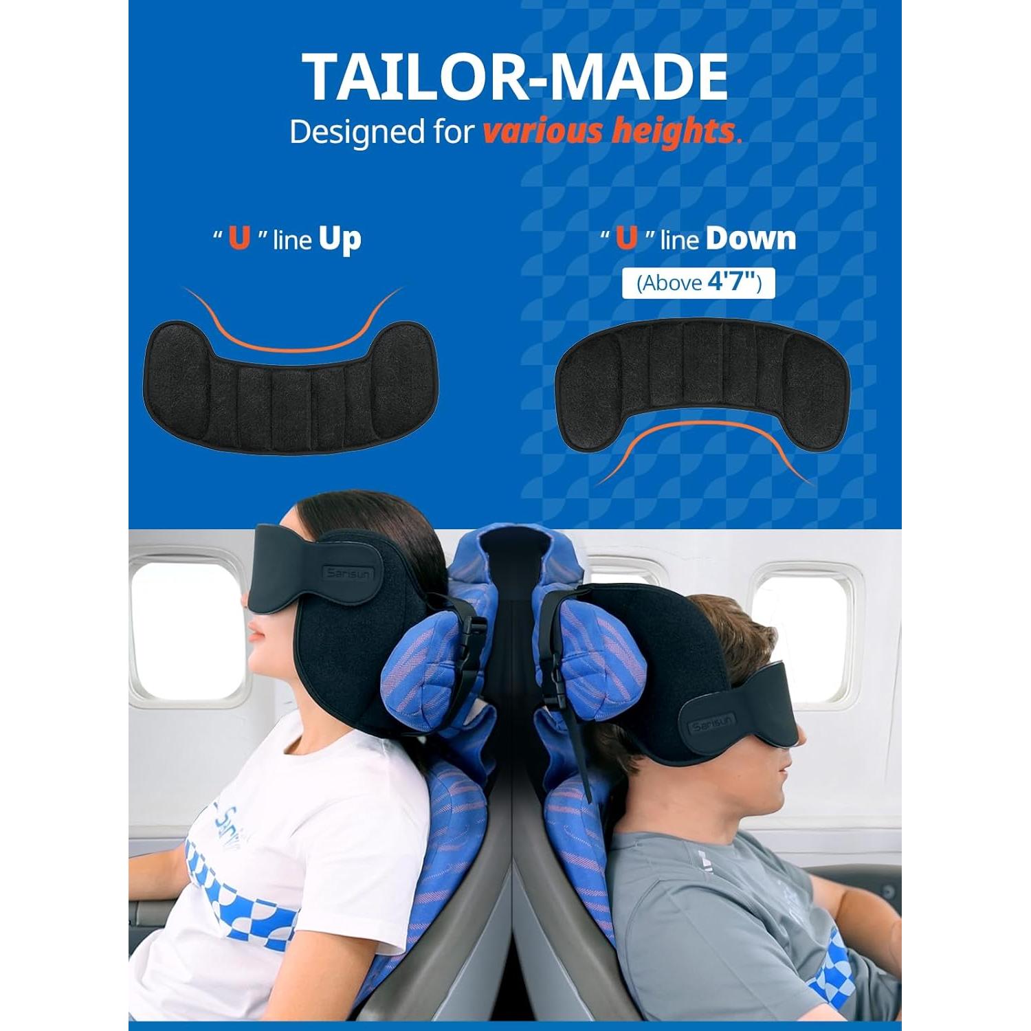 Almohada de Viaje SARISUN con Soporte 360° y Máscara 3D