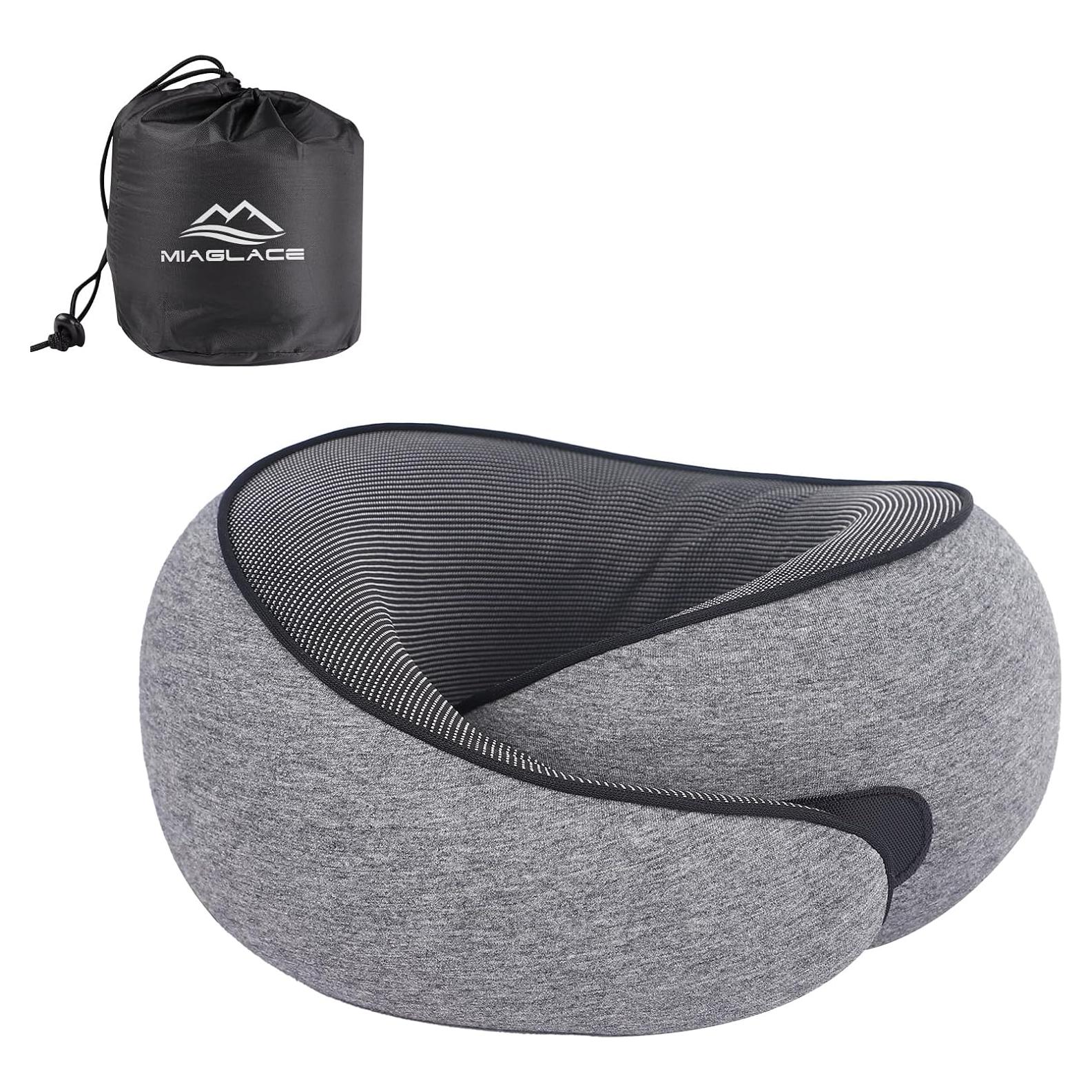 Almohada de Viaje MIAGLACE Espuma de Memoria 25,4cm Gris