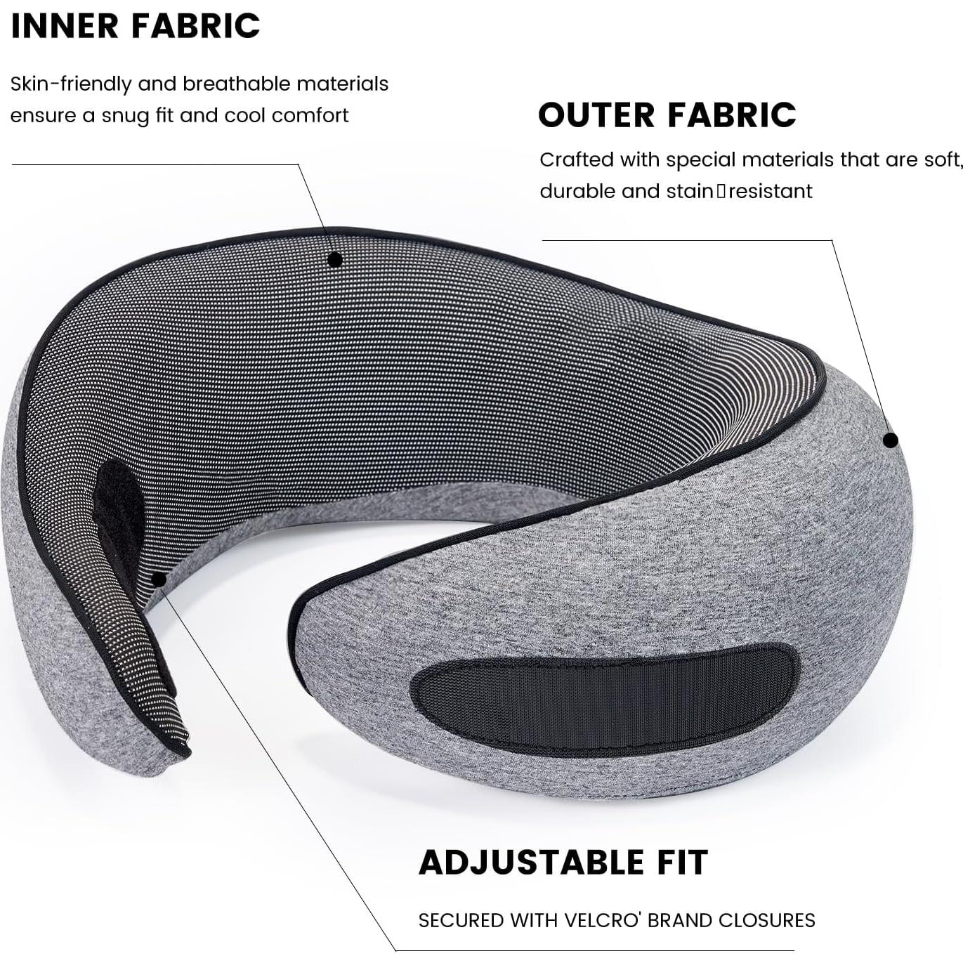 Almohada de Viaje MIAGLACE Espuma de Memoria 25,4cm Gris