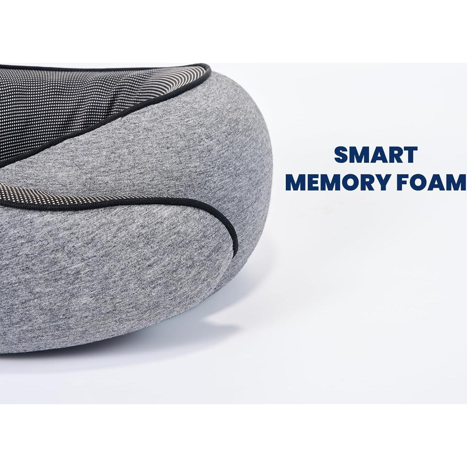 Almohada de Viaje MIAGLACE Espuma de Memoria 25,4cm Gris