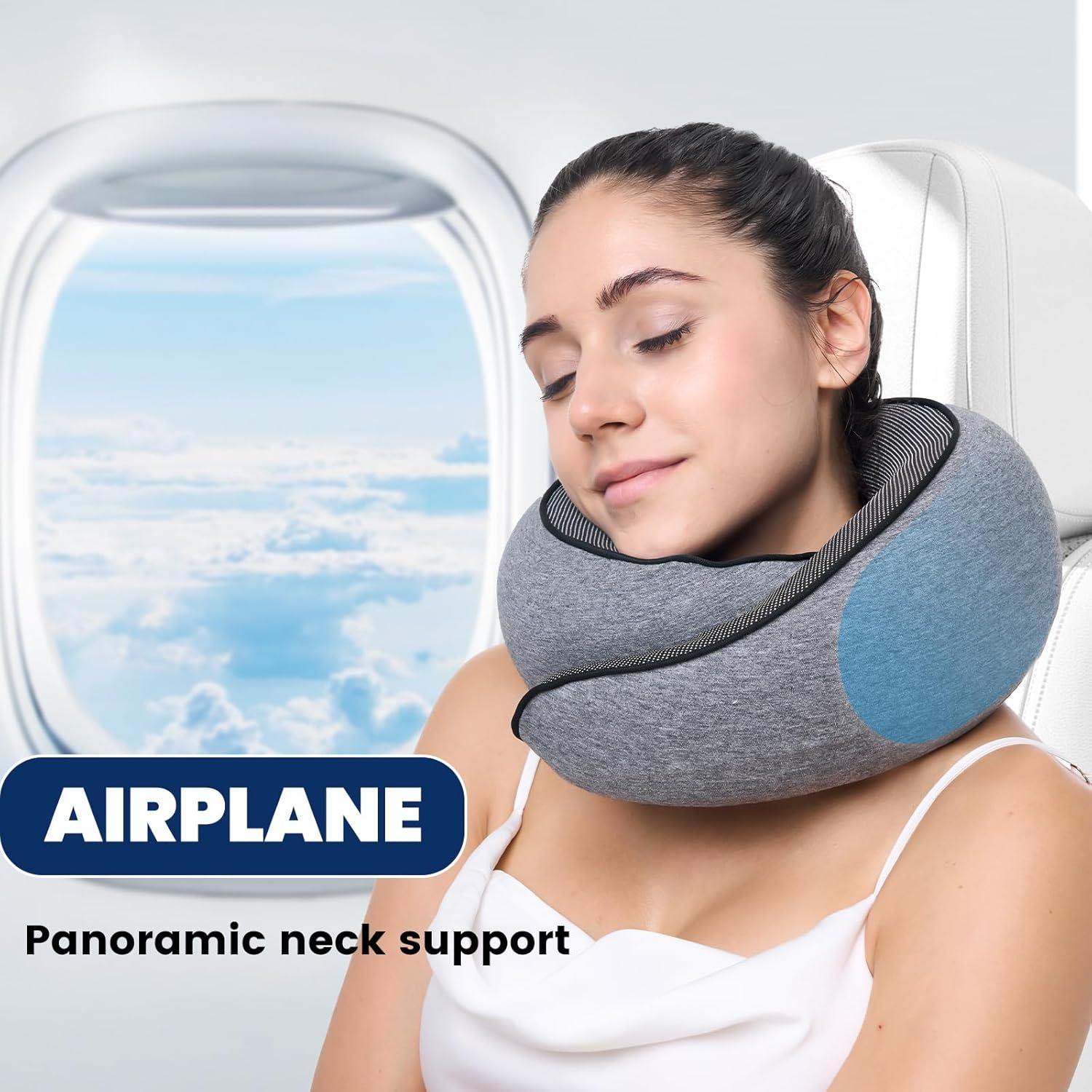 Almohada de Viaje MIAGLACE Espuma de Memoria 25,4cm Gris