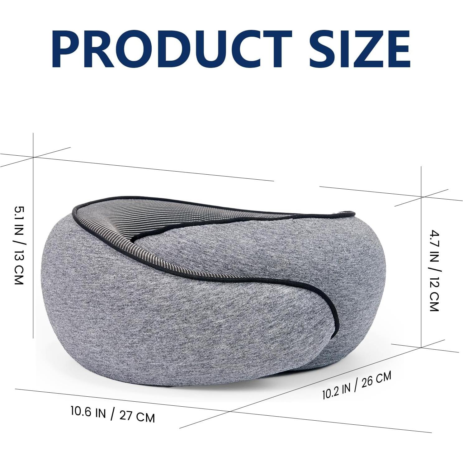 Almohada de Viaje MIAGLACE Espuma de Memoria 25,4cm Gris