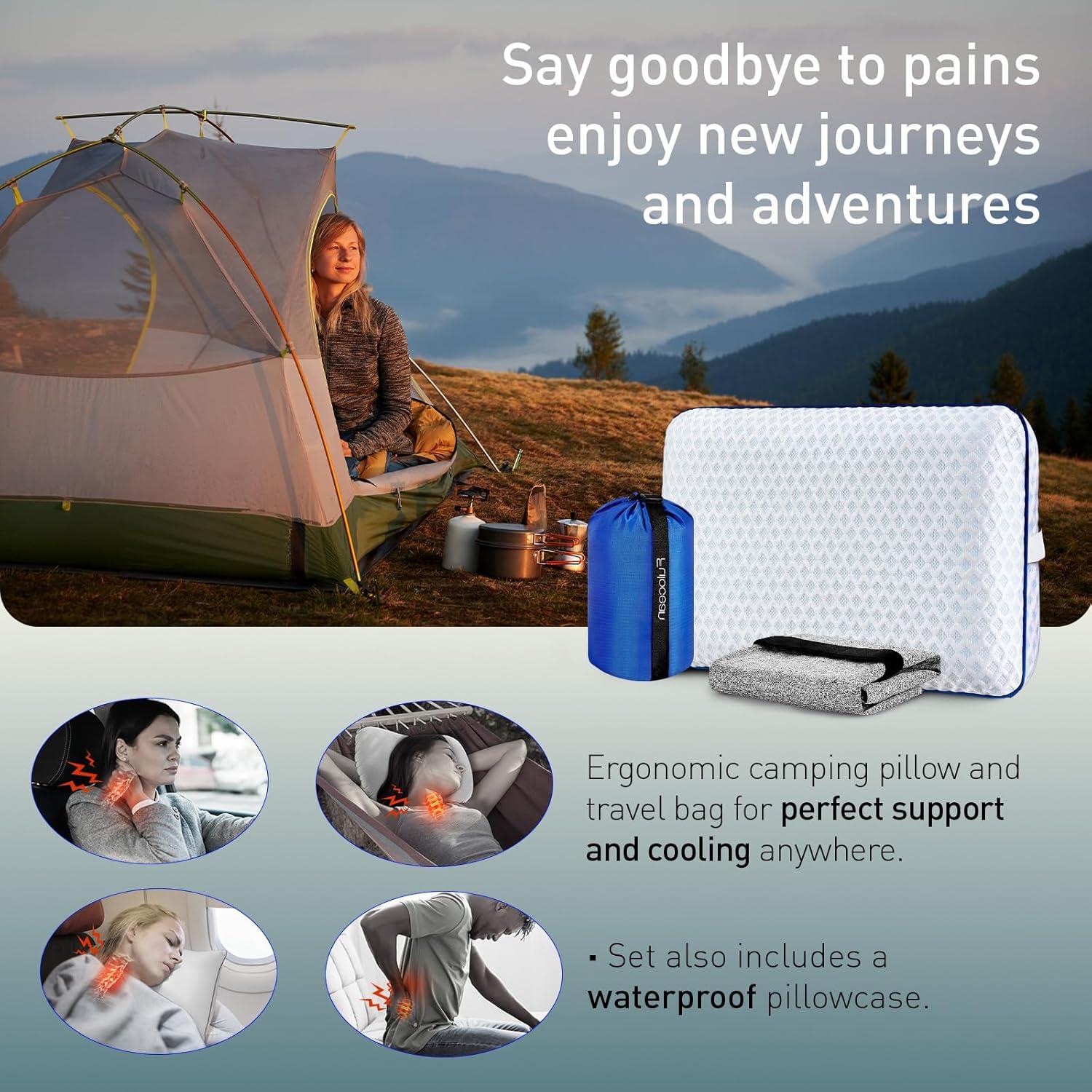 Almohada de Espuma de Memoria Fulocean para Viajes 50x30cm