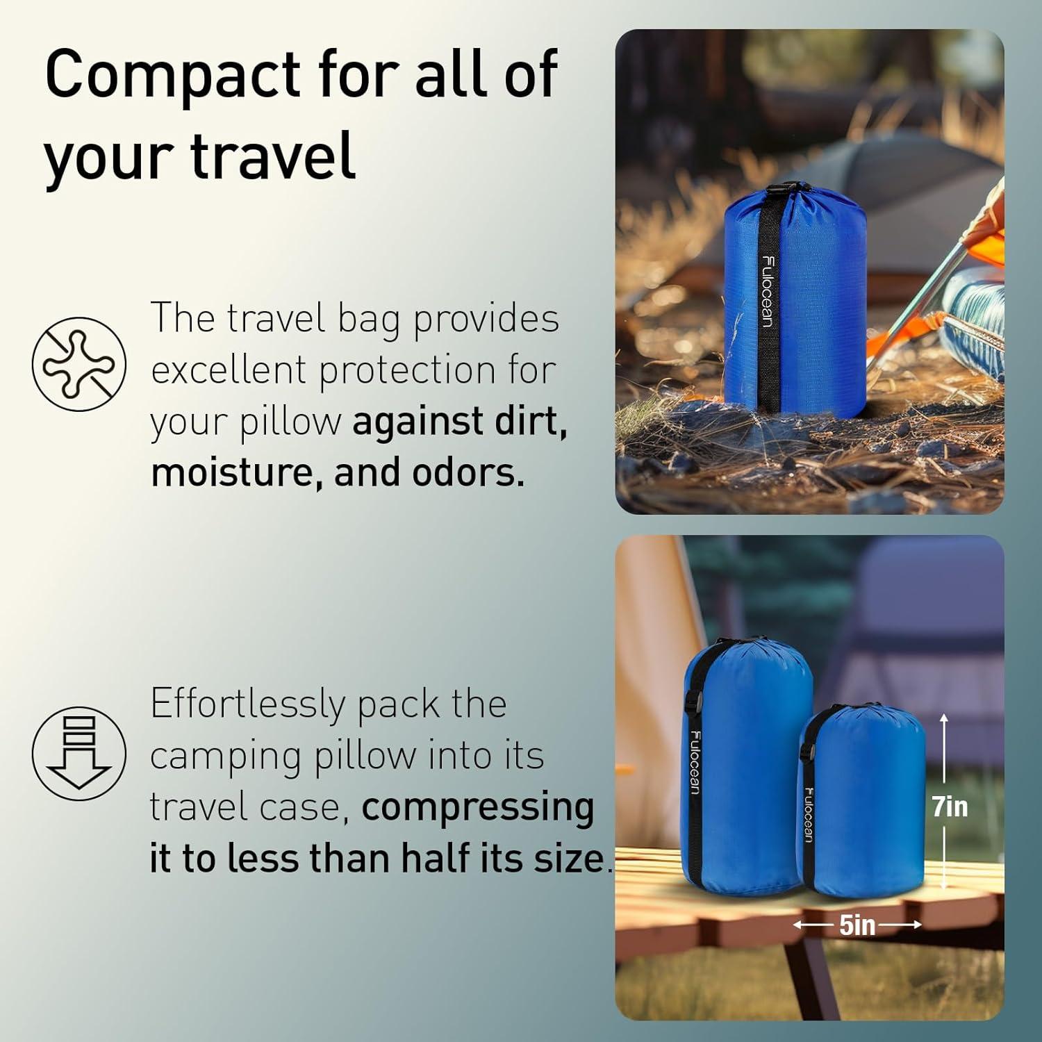 Almohada de Espuma de Memoria Fulocean para Viajes 50x30cm