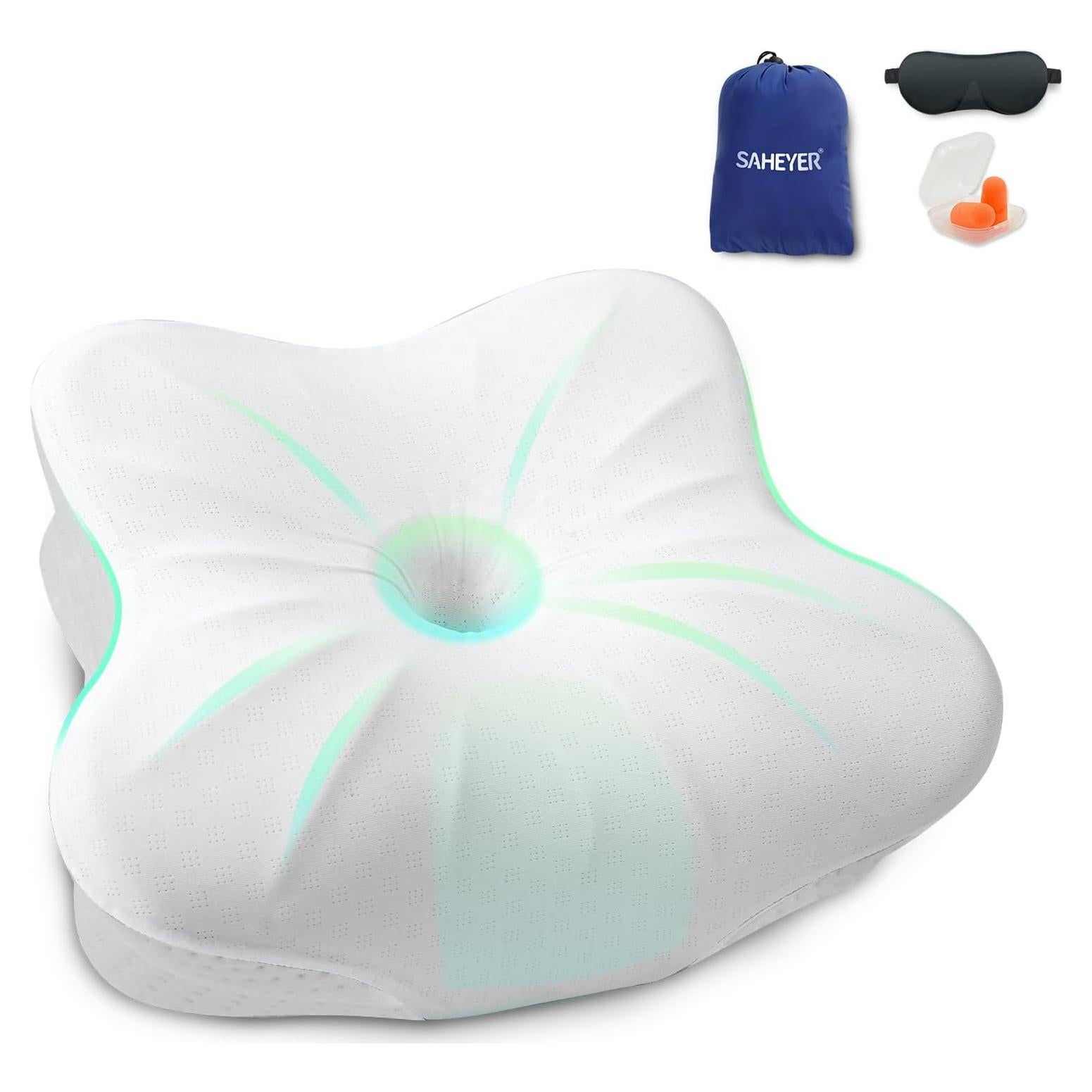 Almohada Cervical Viscoelástica SAHEYER Camping 30x25cm