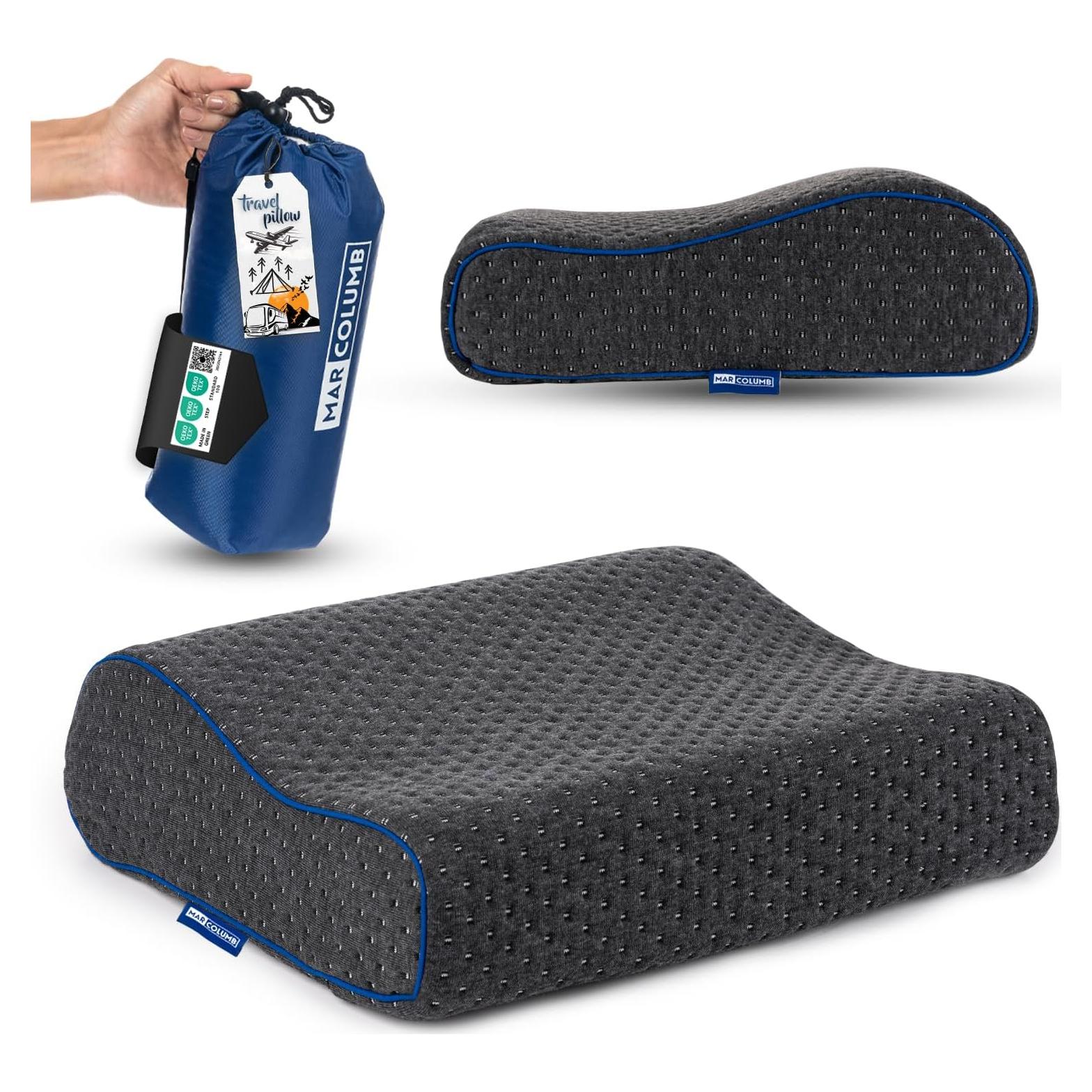 Almohada de Viaje Marcolumb Espuma Viscoelástica Gris