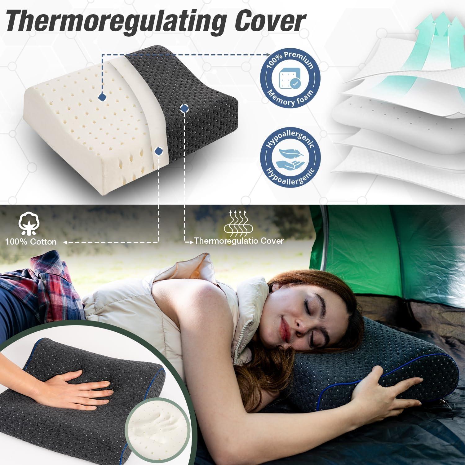 Almohada de Viaje Marcolumb Espuma Viscoelástica Gris