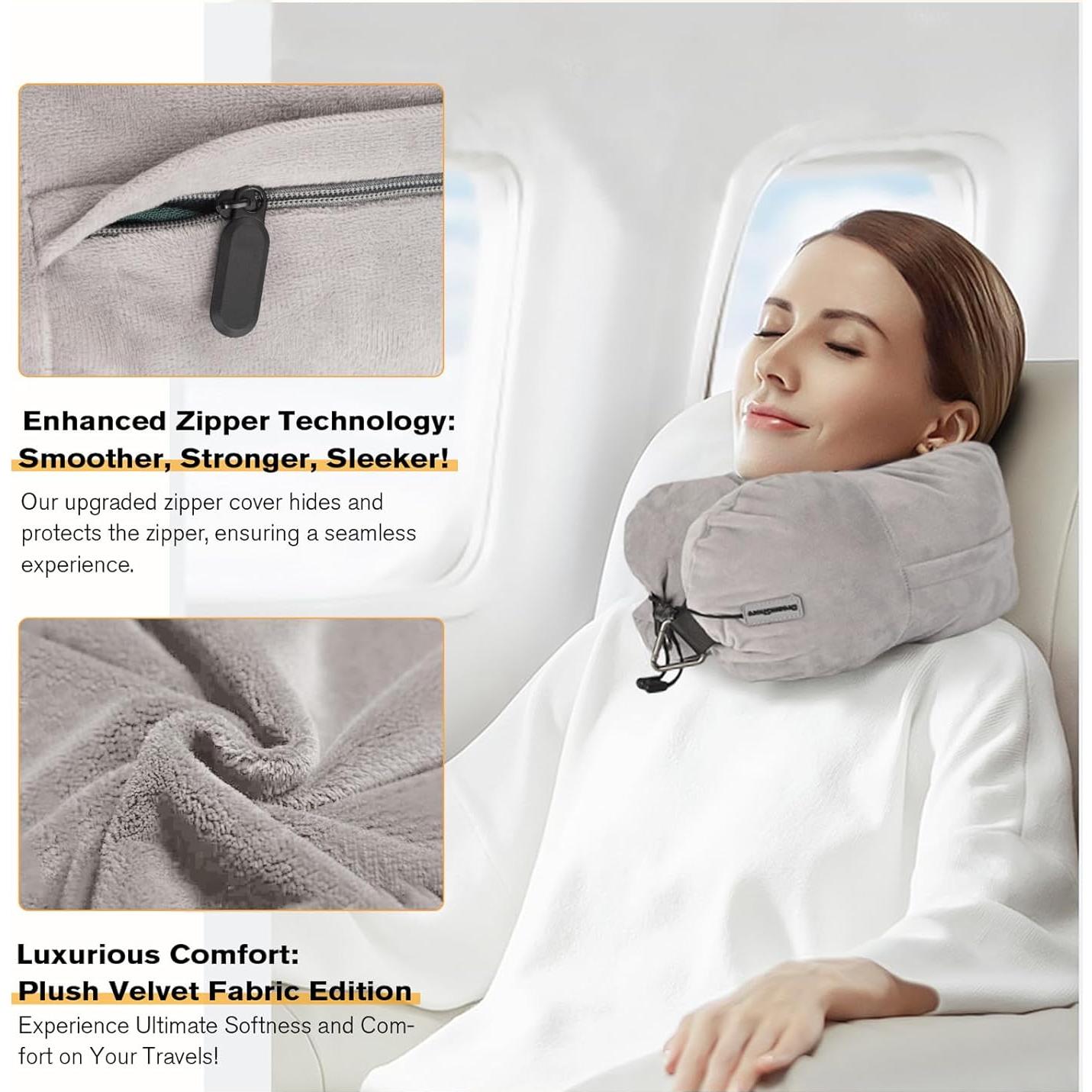 Almohada de Viaje DreamShore Rellenable Gris 1 Cuenta