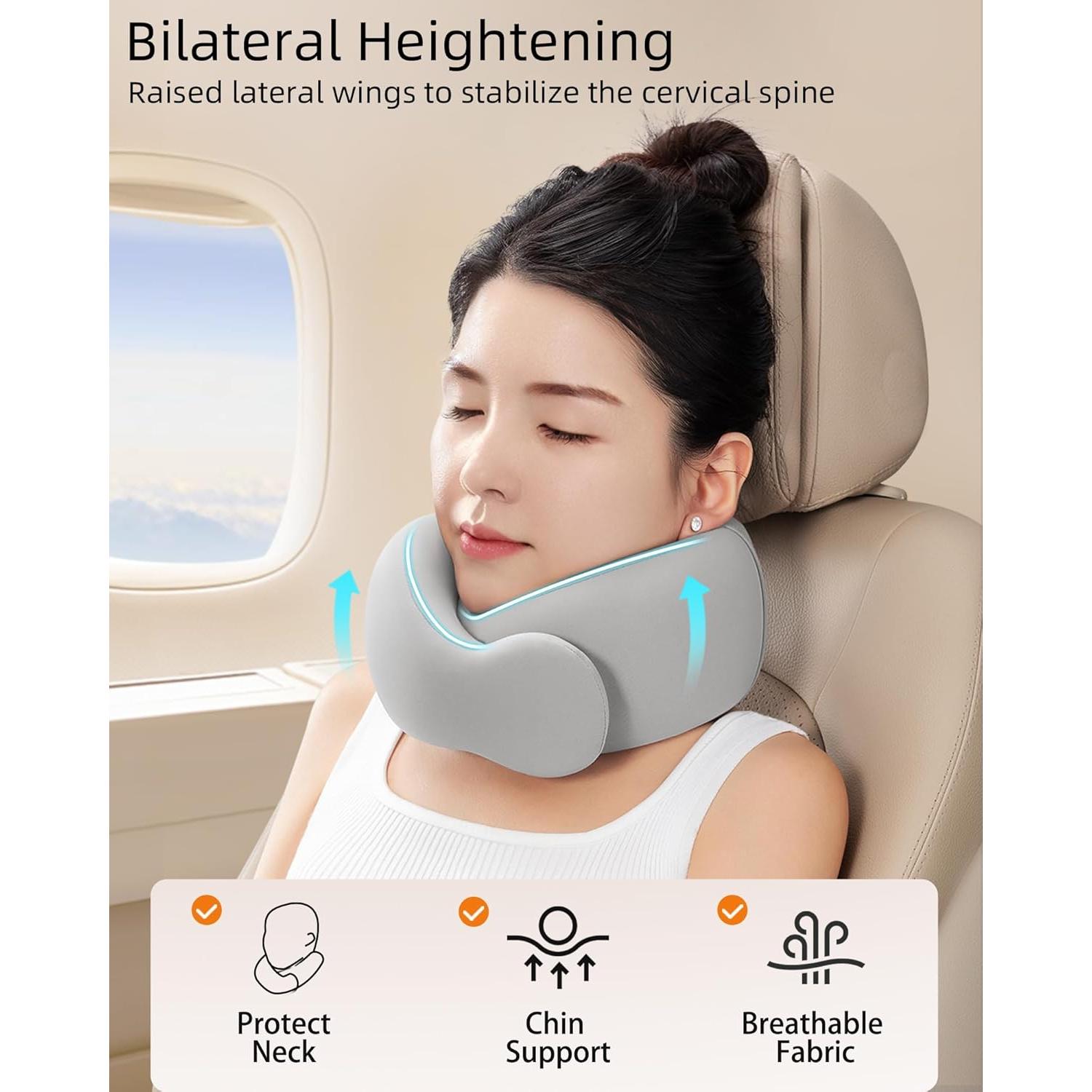 Almohada de Viaje BEBAS para Cuello Ajustable Espuma Viscoelástica