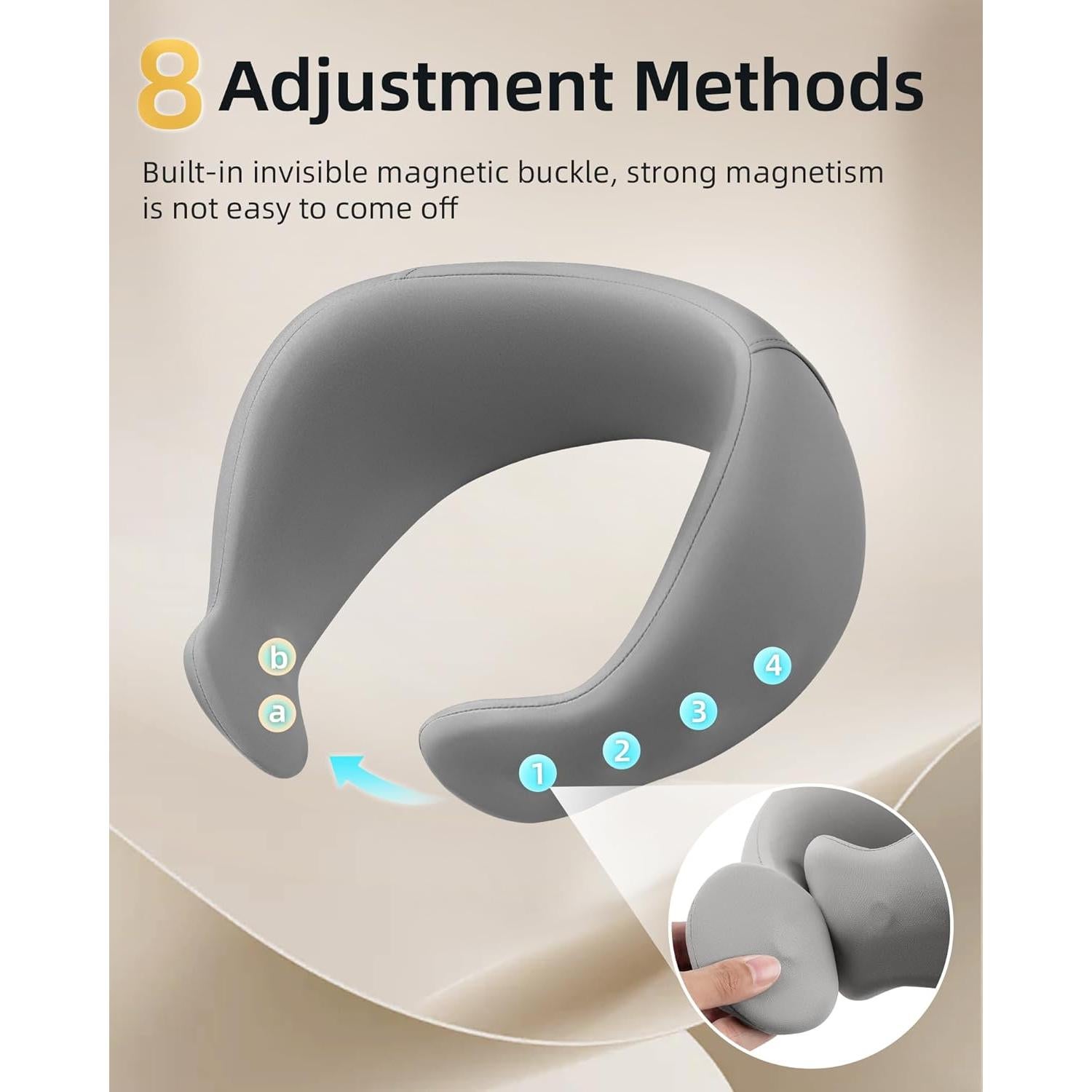 Almohada de Viaje BEBAS para Cuello Ajustable Espuma Viscoelástica