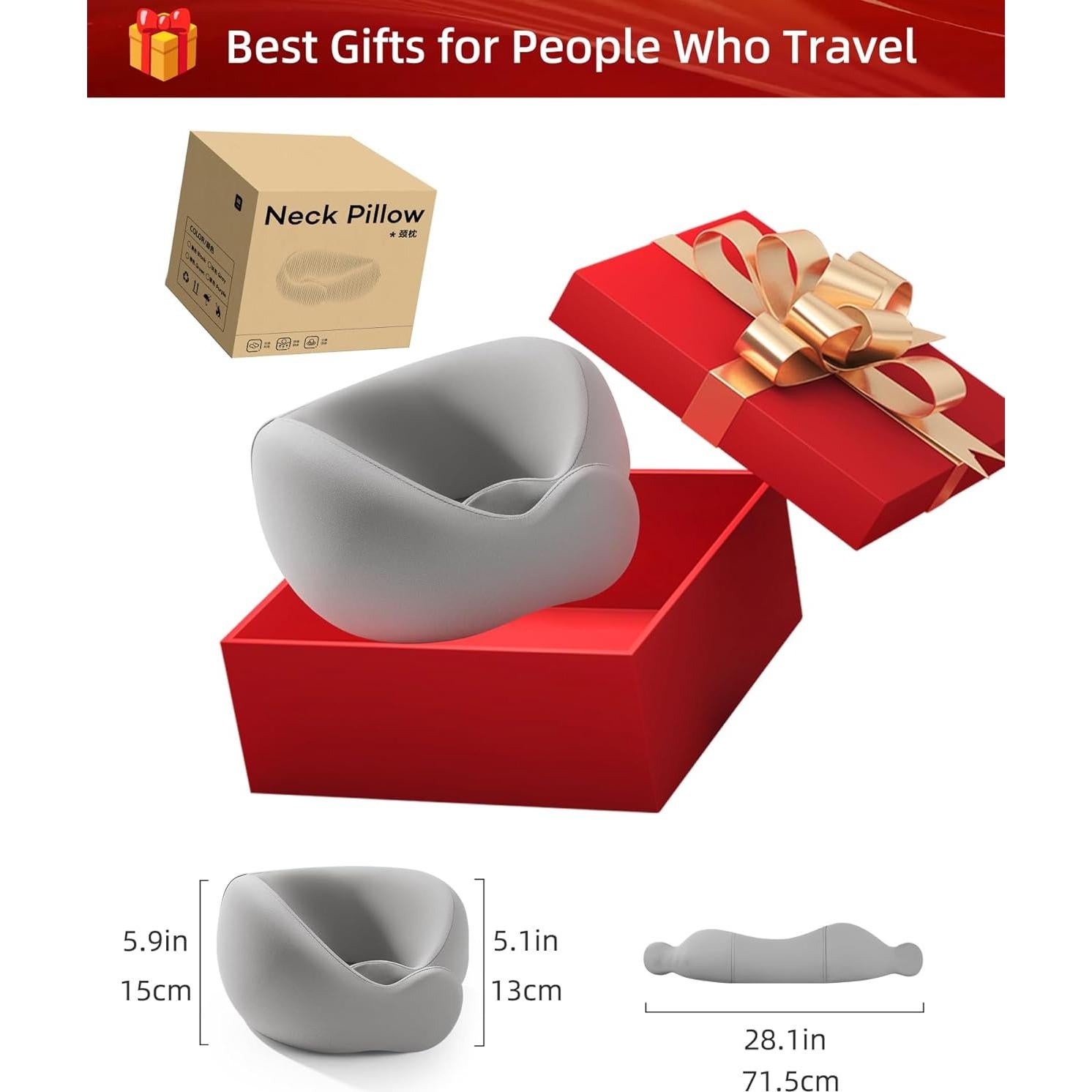 Almohada de Viaje BEBAS para Cuello Ajustable Espuma Viscoelástica