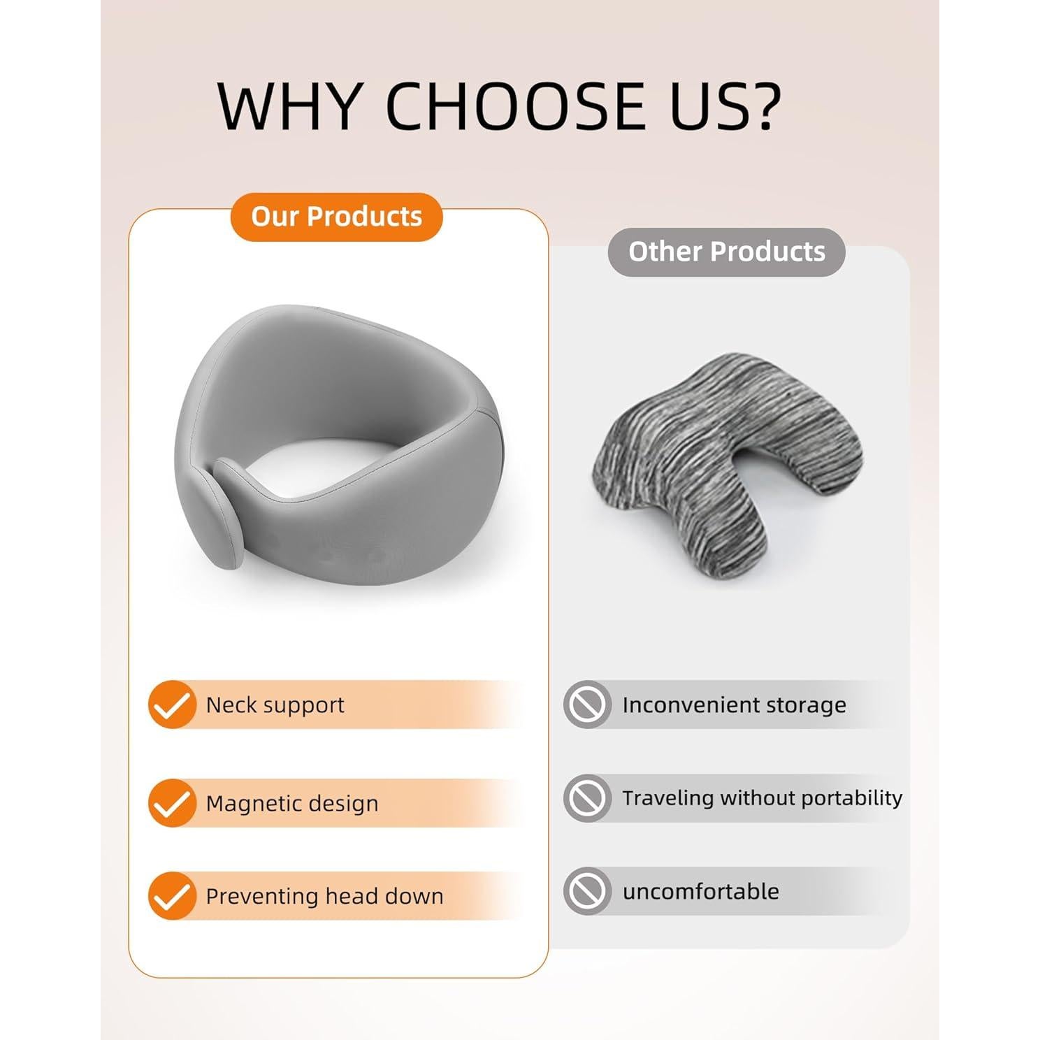 Almohada de Viaje BEBAS para Cuello Ajustable Espuma Viscoelástica