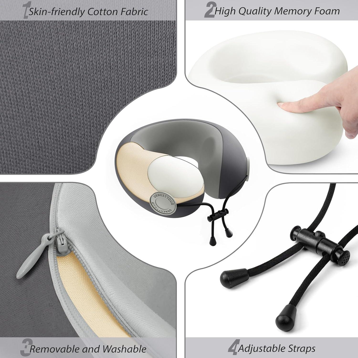 Almohada de Cuello de Viaje Urnexttour Adulto Espuma Viscoelástica