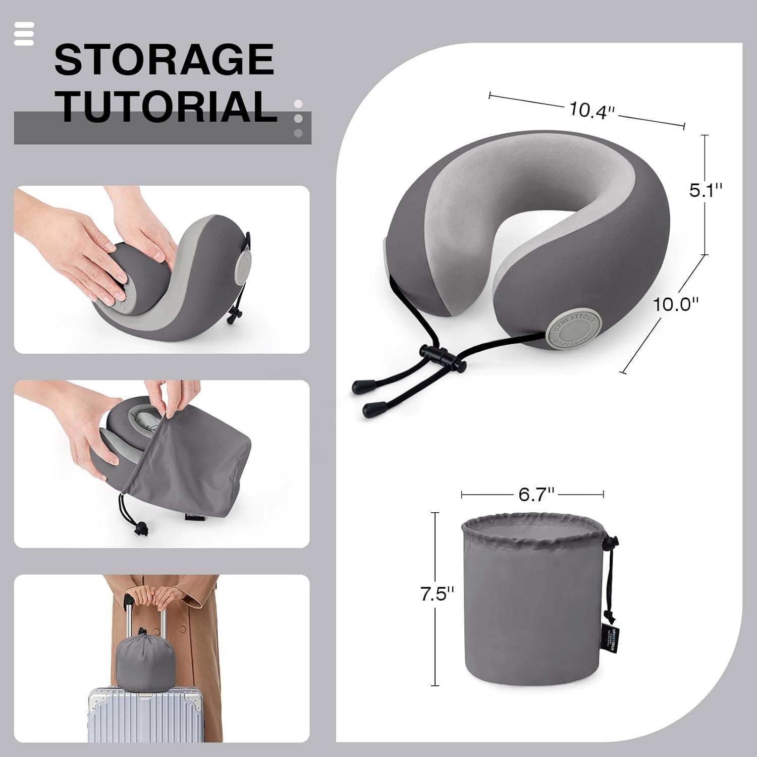 Almohada de Cuello de Viaje Urnexttour Adulto Espuma Viscoelástica